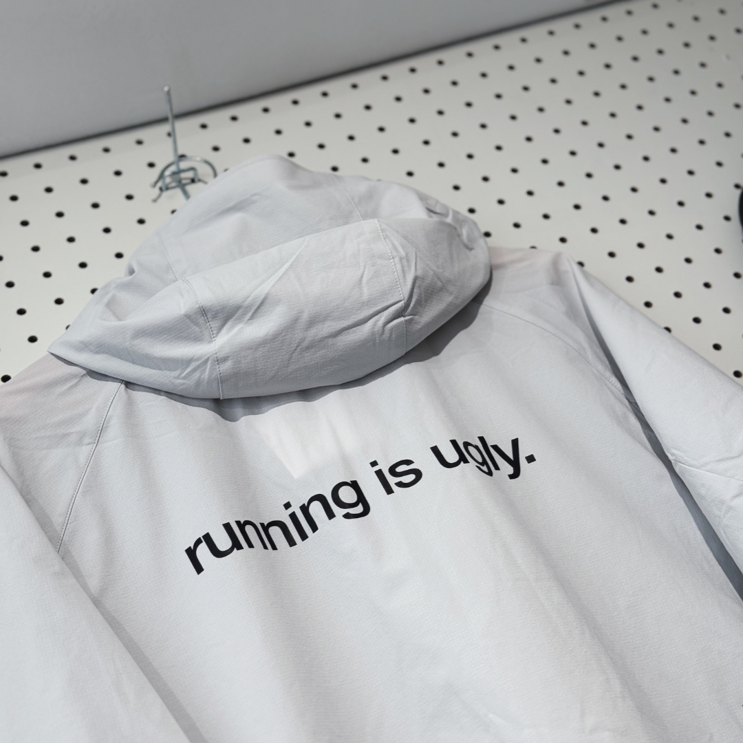 saysky clean pace flex hooded jacket, grey, running is ugly.