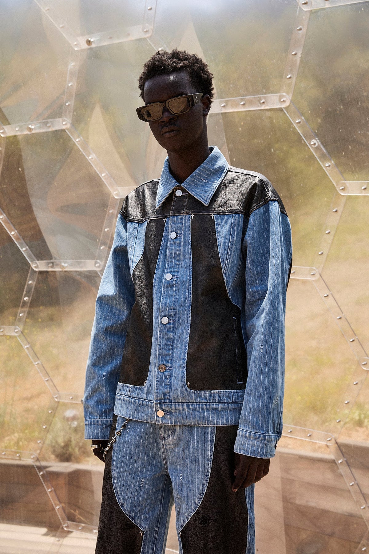 CEDRIC DENIM JACKET | BLUE PINSTRIPE COMBO