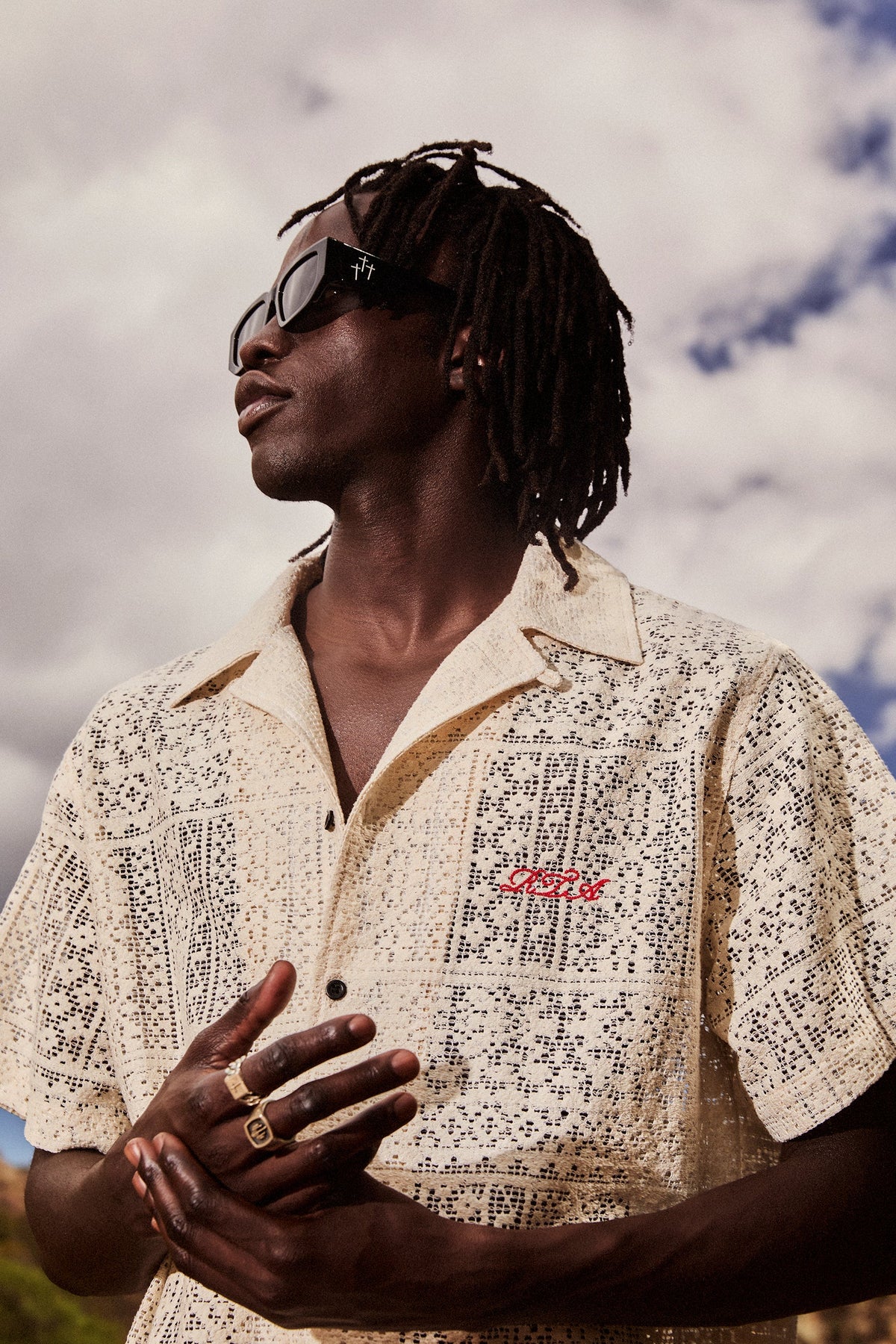 NATHAN SHORT SLEEVE SHIRT | SAND CURSIVE