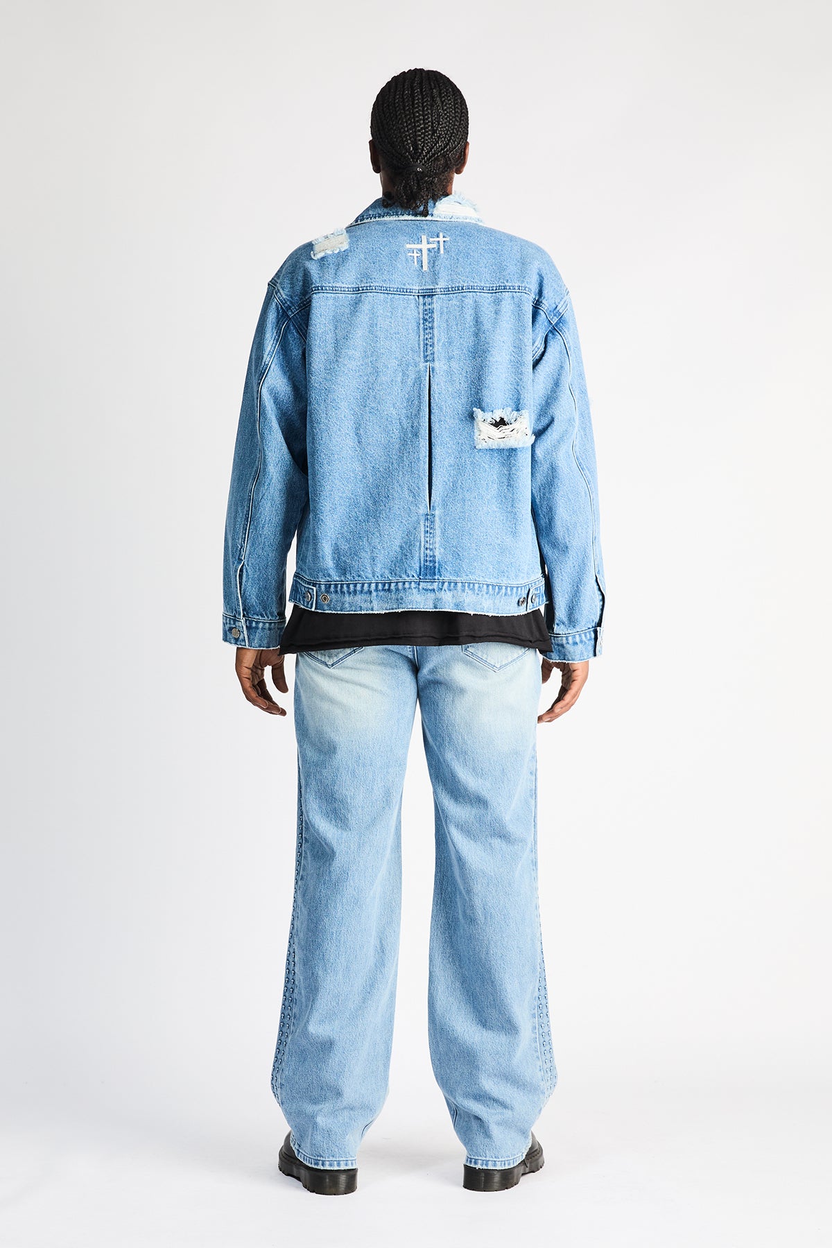 ZED STRAIGHT LEG JEAN | GLACIER BLUE 3D CROSS