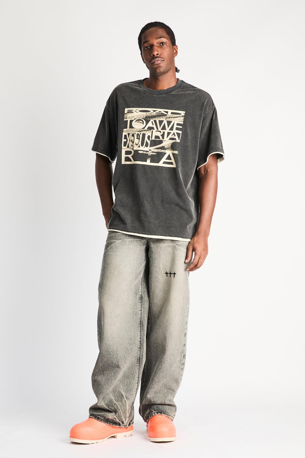 FRANCO WIDE LEG JEAN | IRON HAZE CROSS TRIAD