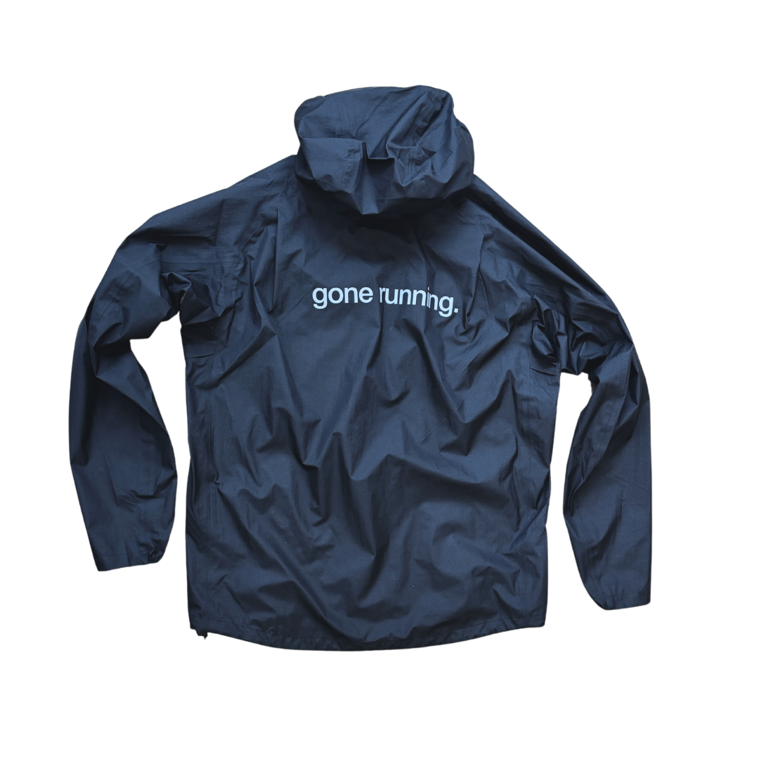cayl, light trail 3 layer rain jacket, black.