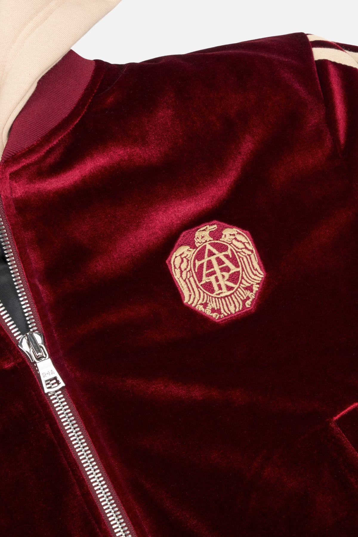 KIDS RIAN HOODED BOMBER | BURGUNDY CREST