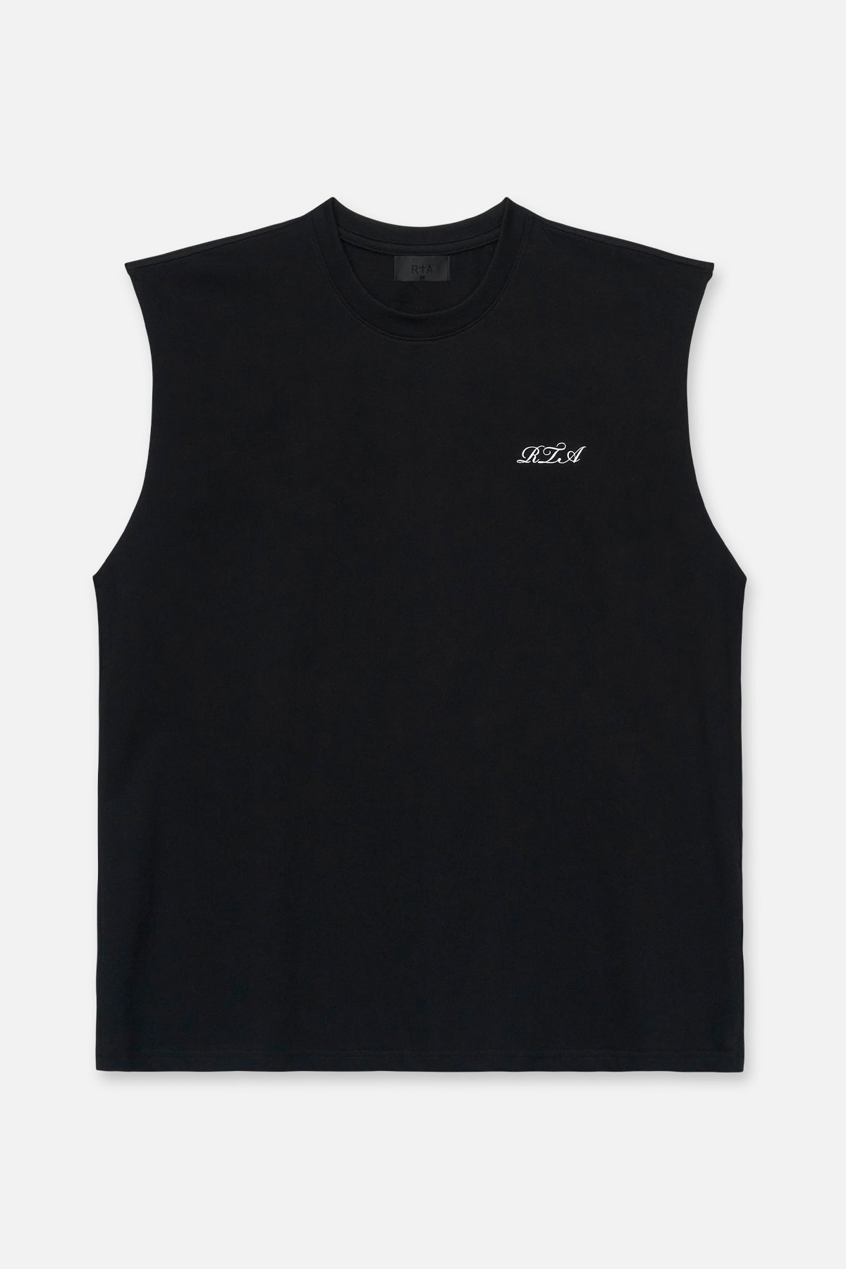 TERRY MUSCLE TEE | BLACK CURSIVE