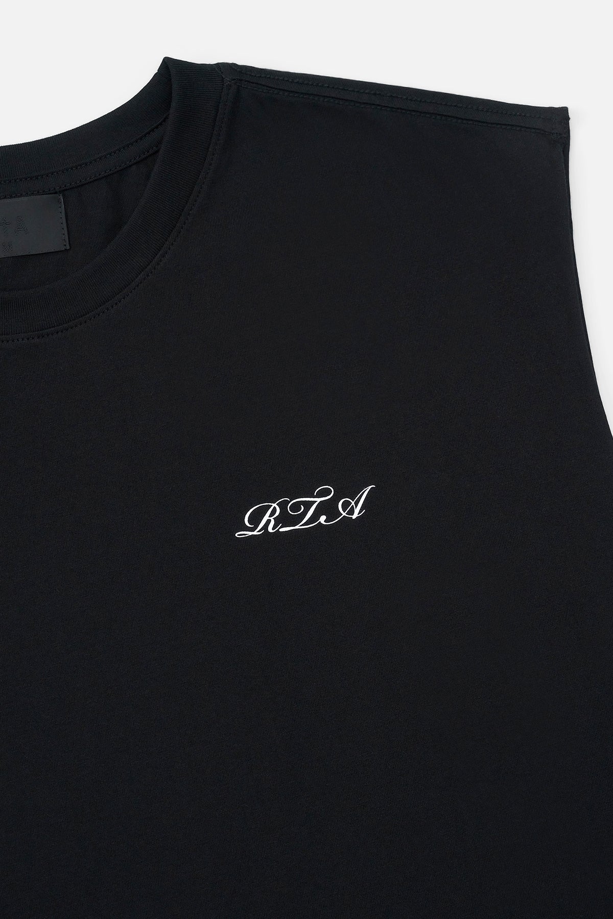 TERRY MUSCLE TEE | BLACK CURSIVE