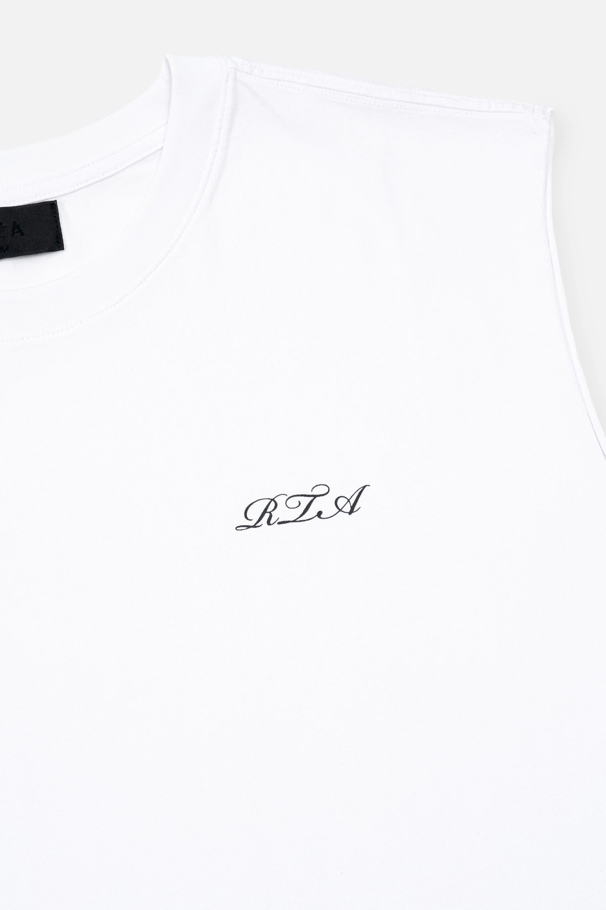 TERRY MUSCLE TEE | WHITE CURSIVE