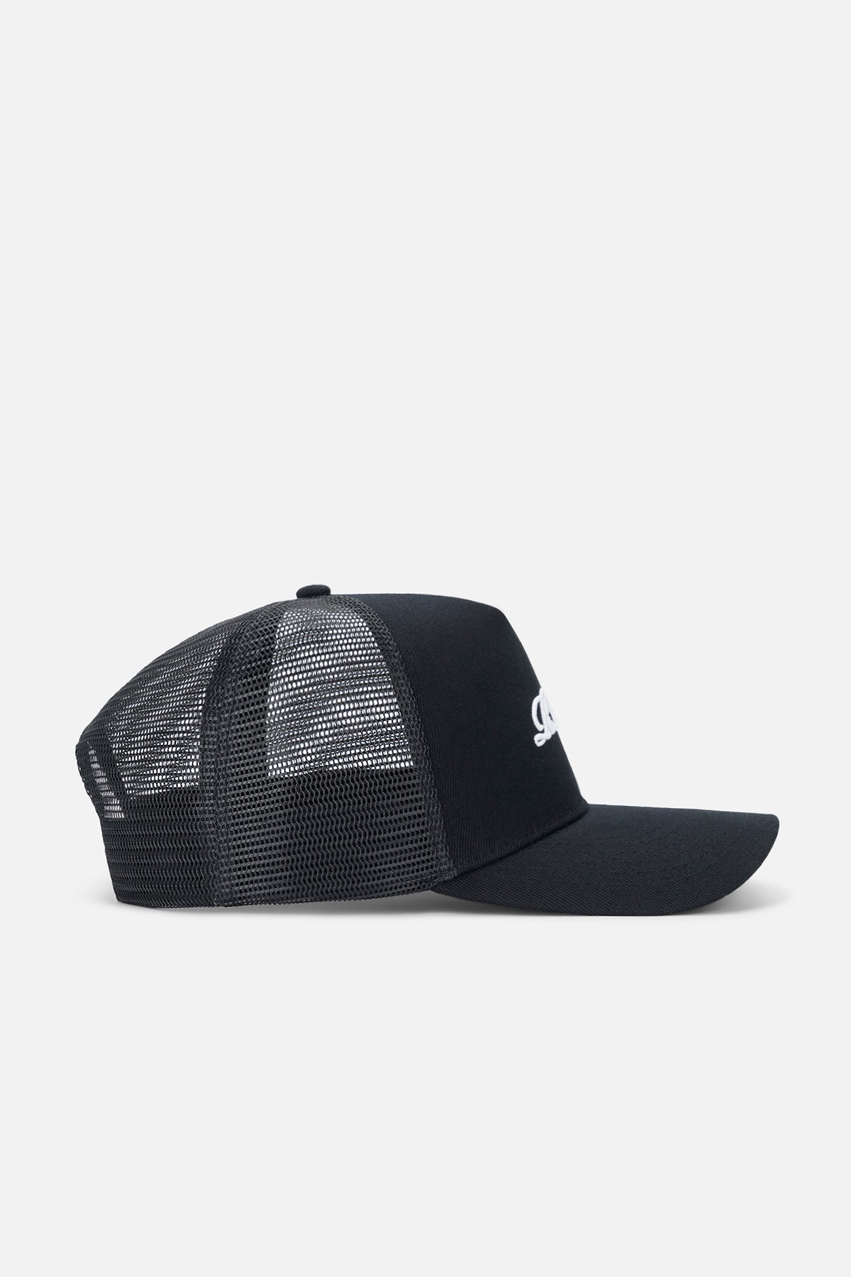 GIDEON TRUCKER HAT | BLACK CURSIVE RTA