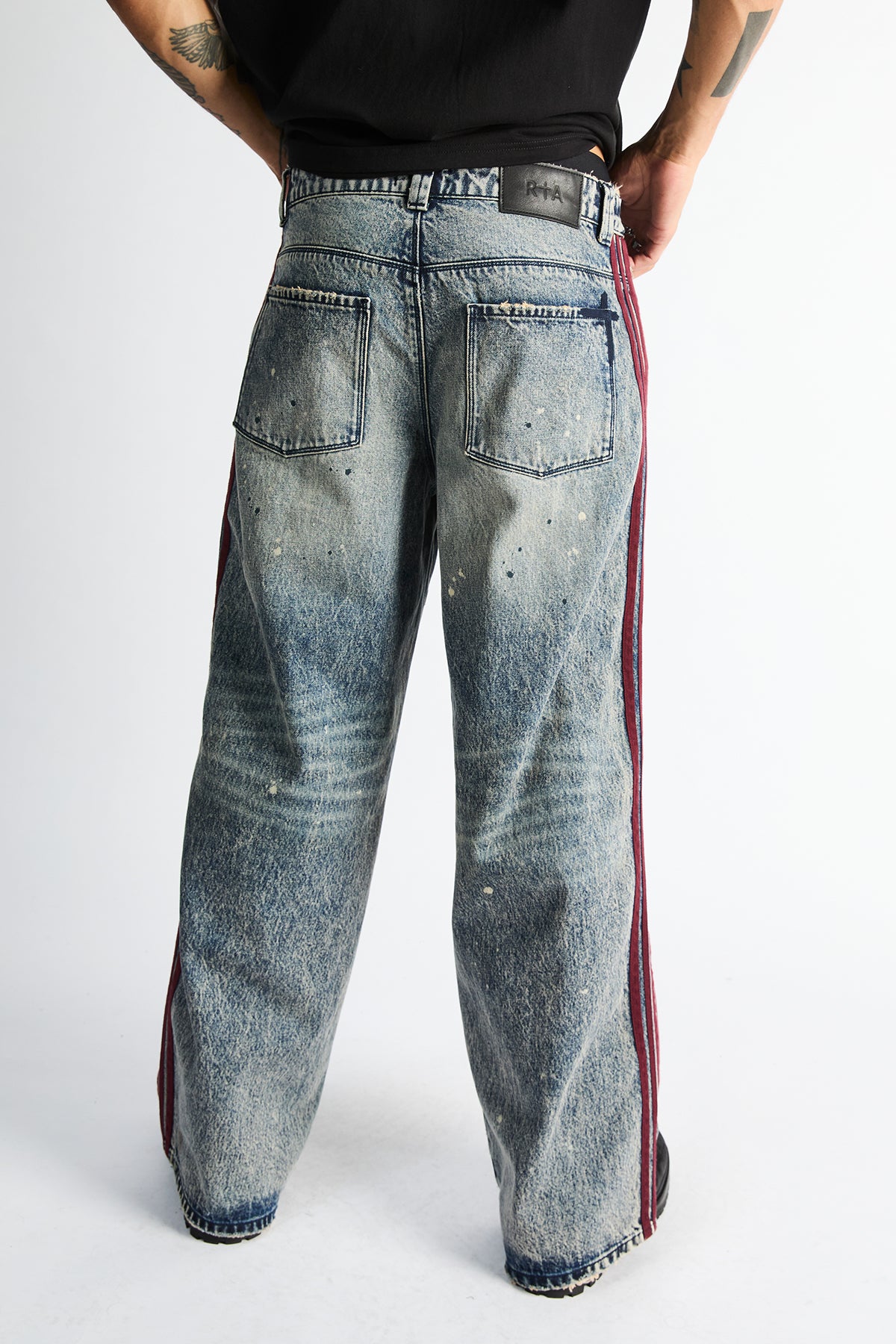FRANCO WIDE LEG JEAN | MARINE PAINT STRIPE