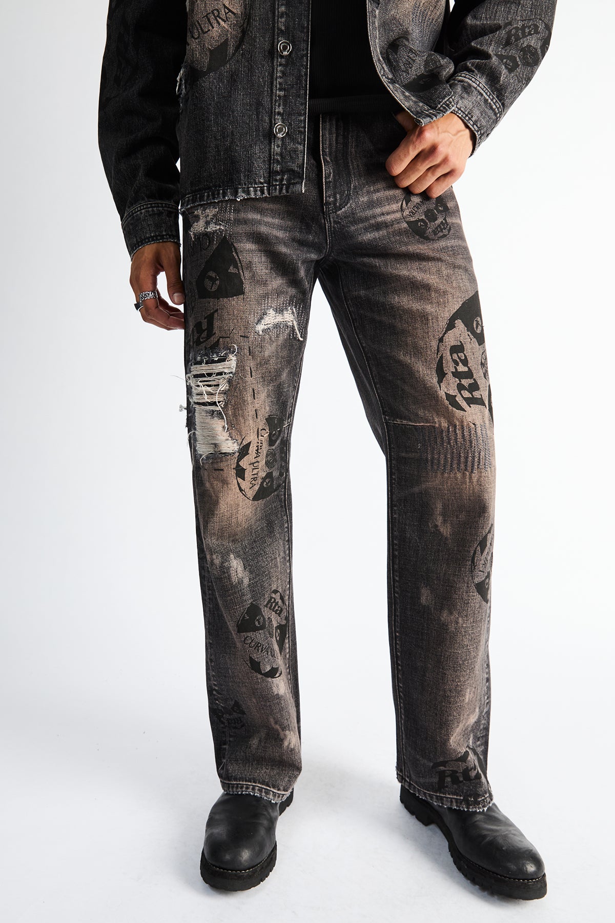 JONAS STRAIGHT LEG JEAN | CHARCOAL EMBER ALLOVER SOCCER