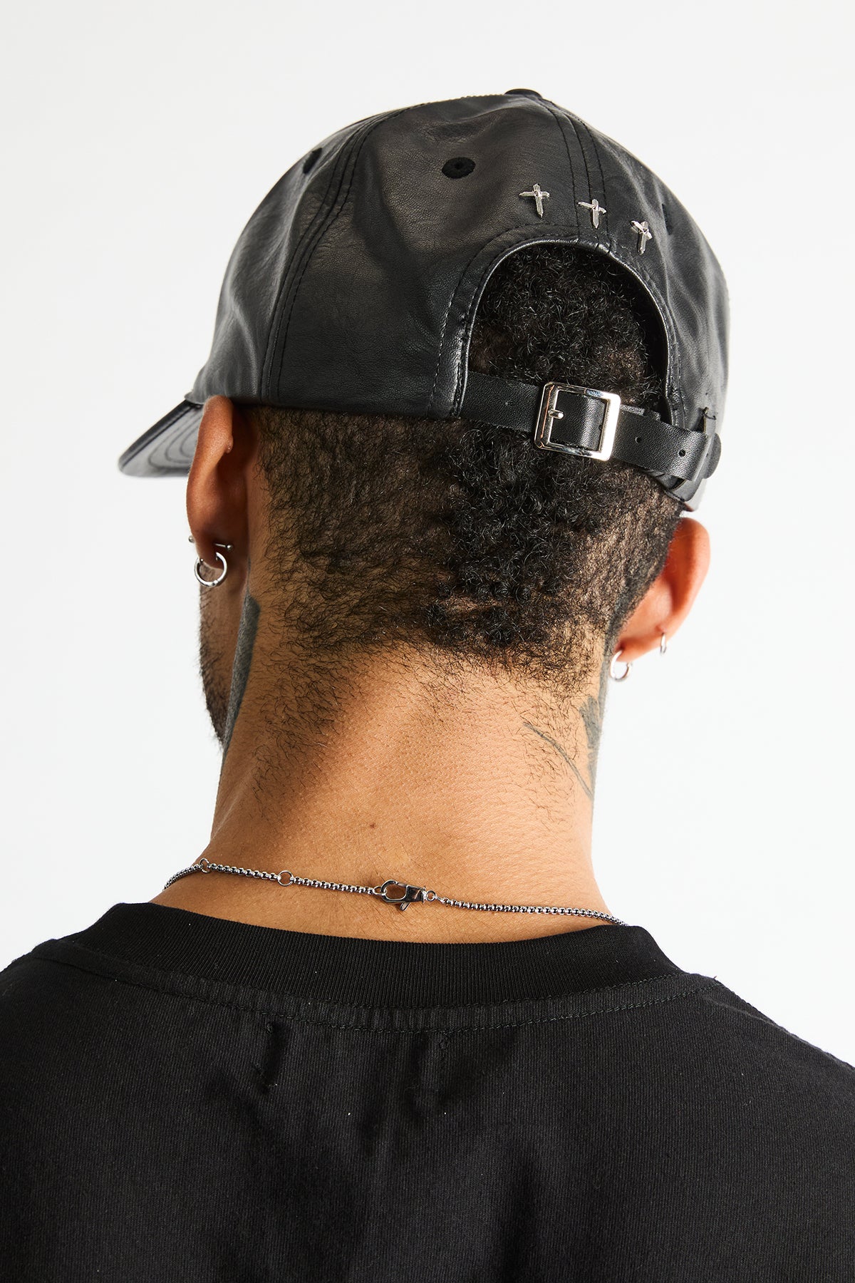 JACOB BASEBALL HAT WITH LEATHER STRAP AND BUCKLE | VINTAGE BLACK