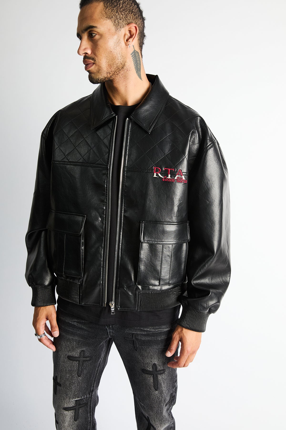 EVANDER OVERSIZED BOMBER | BLACK