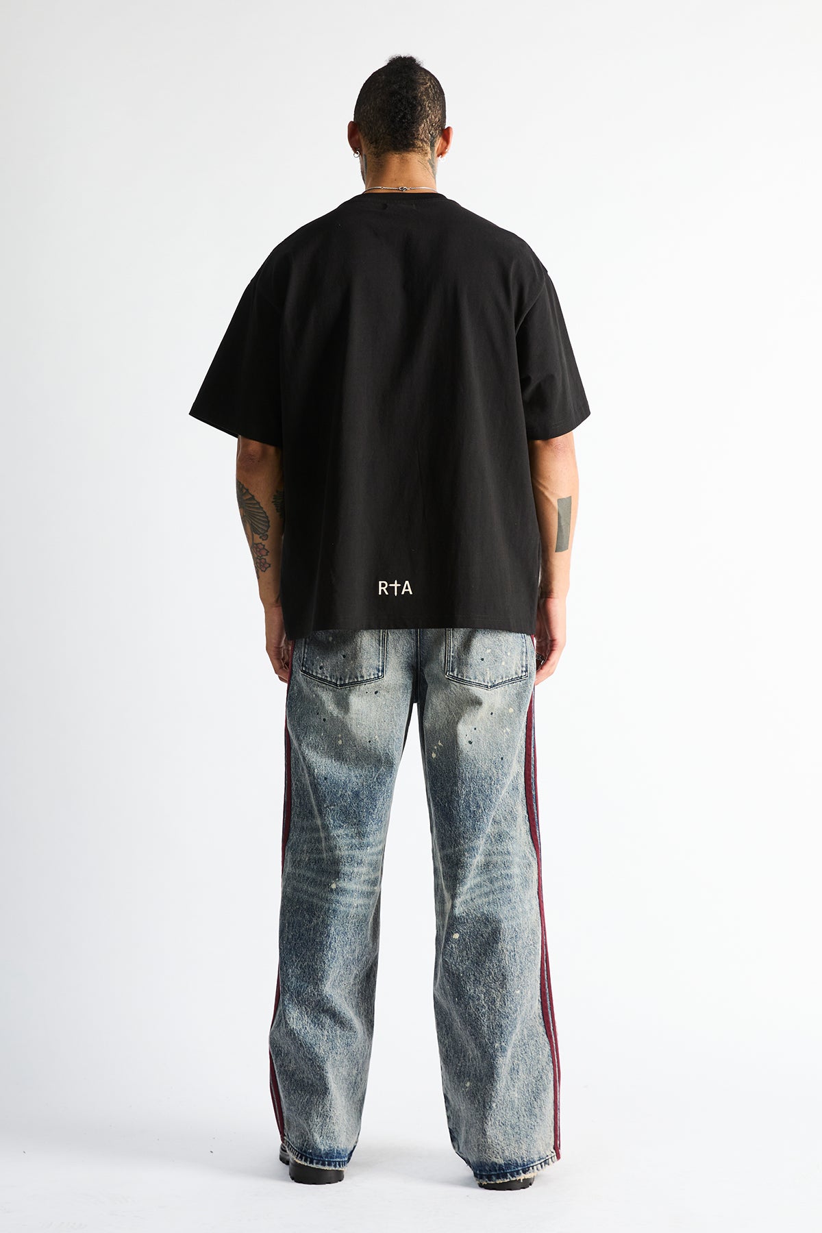 COLIN OVERSIZED TEE | BLACK ULTRA STRIPES