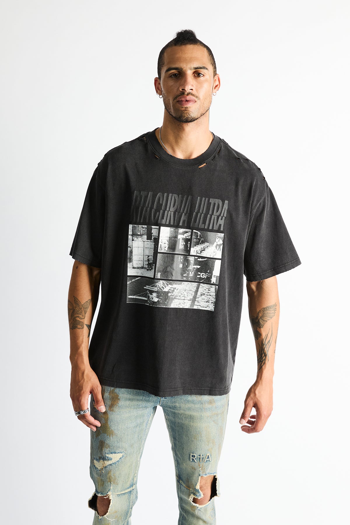 COLIN OVERSIZED TEE | VINTAGE BLACK PHOTO MONTAGE