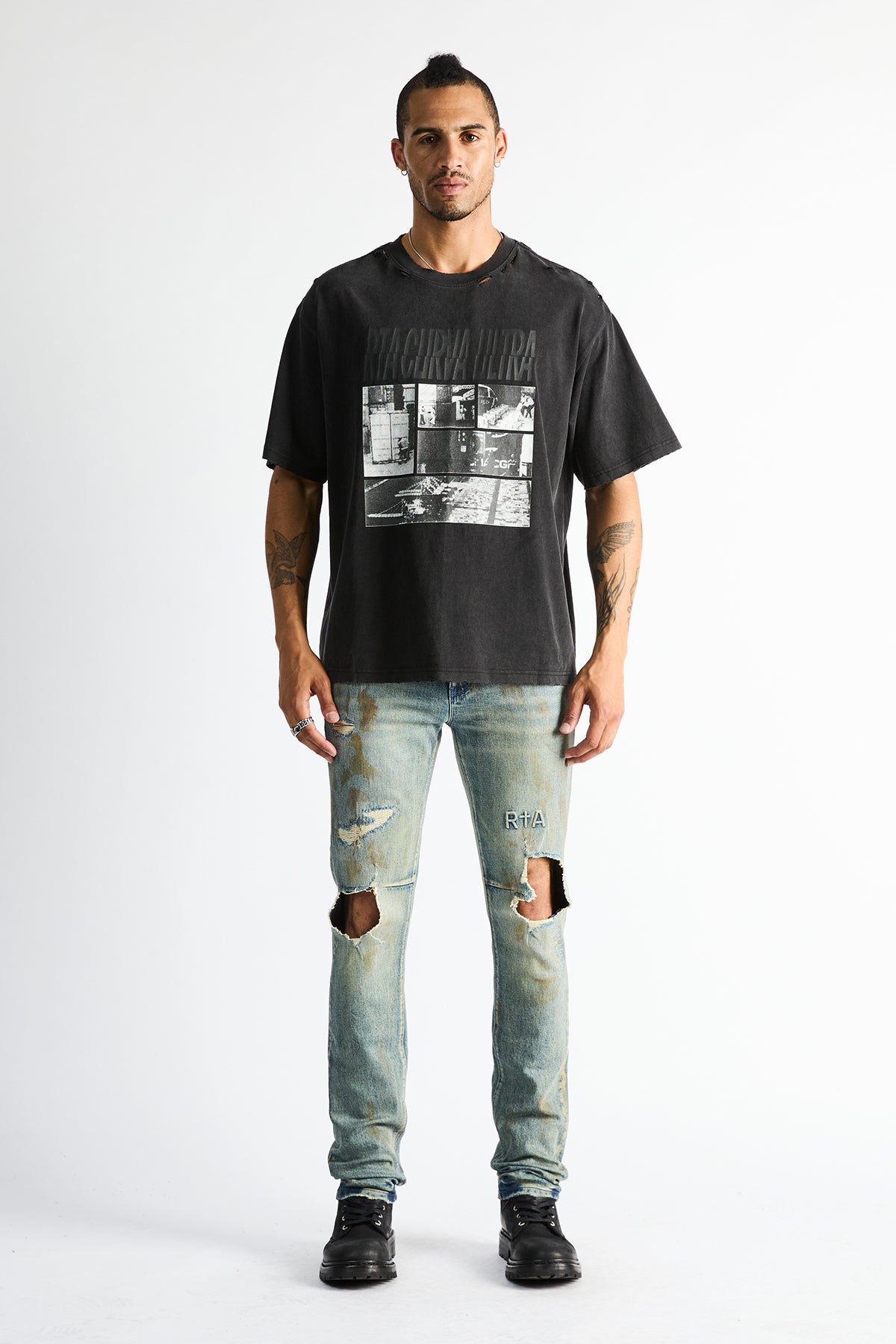 COLIN OVERSIZED TEE | VINTAGE BLACK PHOTO MONTAGE