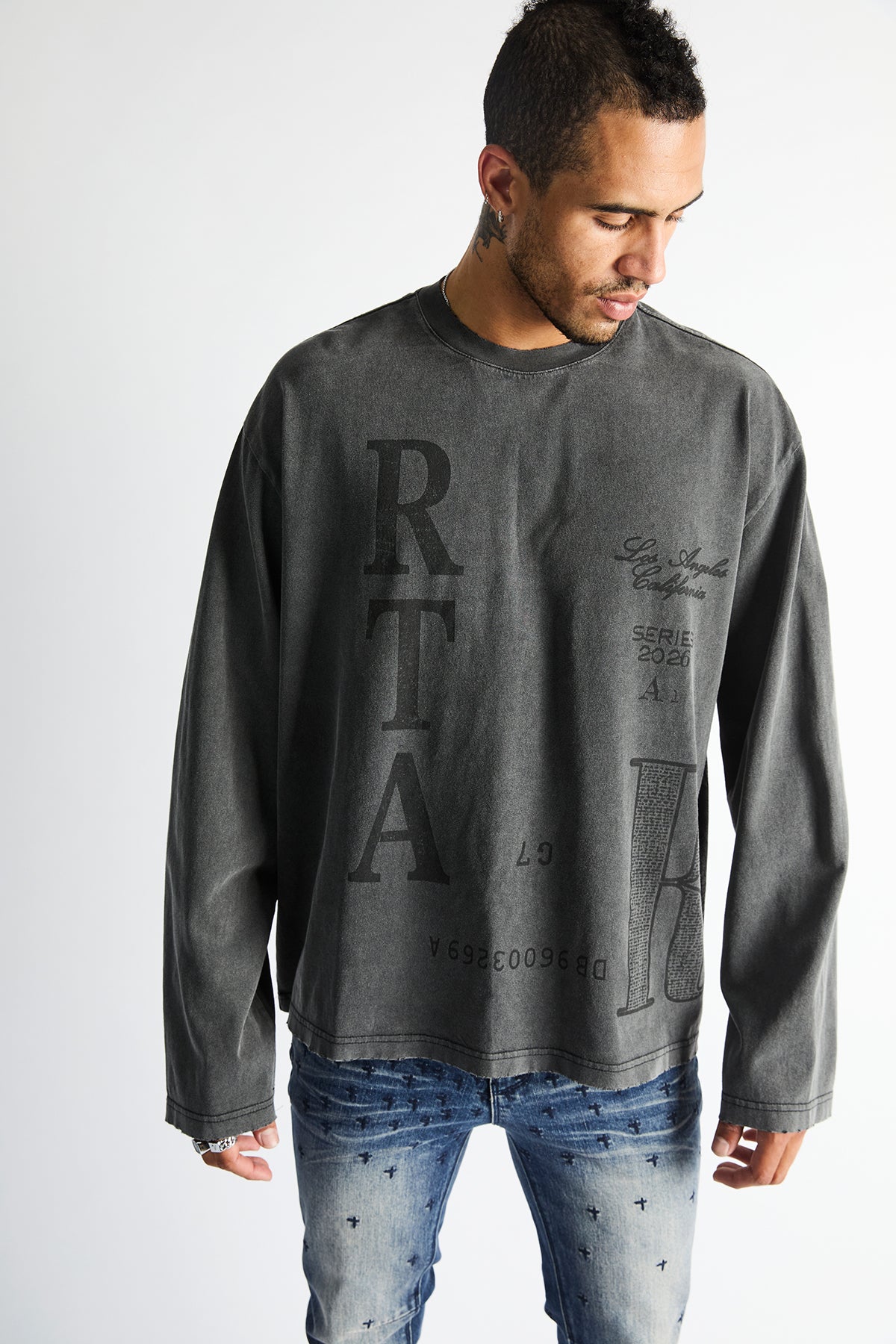 MARCEAU OVERSIZED LS TEE | VINTAGE BLACK COUNTERFEIT