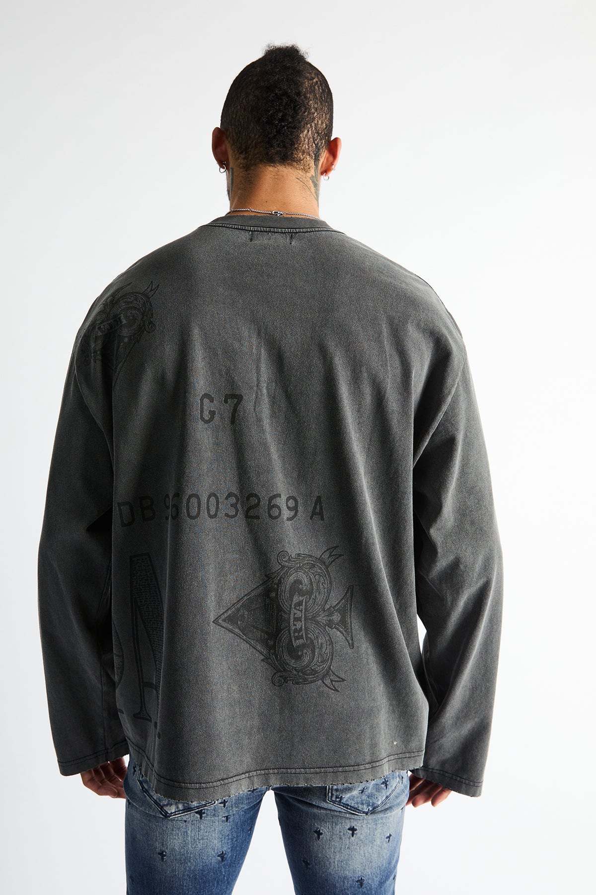 MARCEAU OVERSIZED LS TEE | VINTAGE BLACK COUNTERFEIT