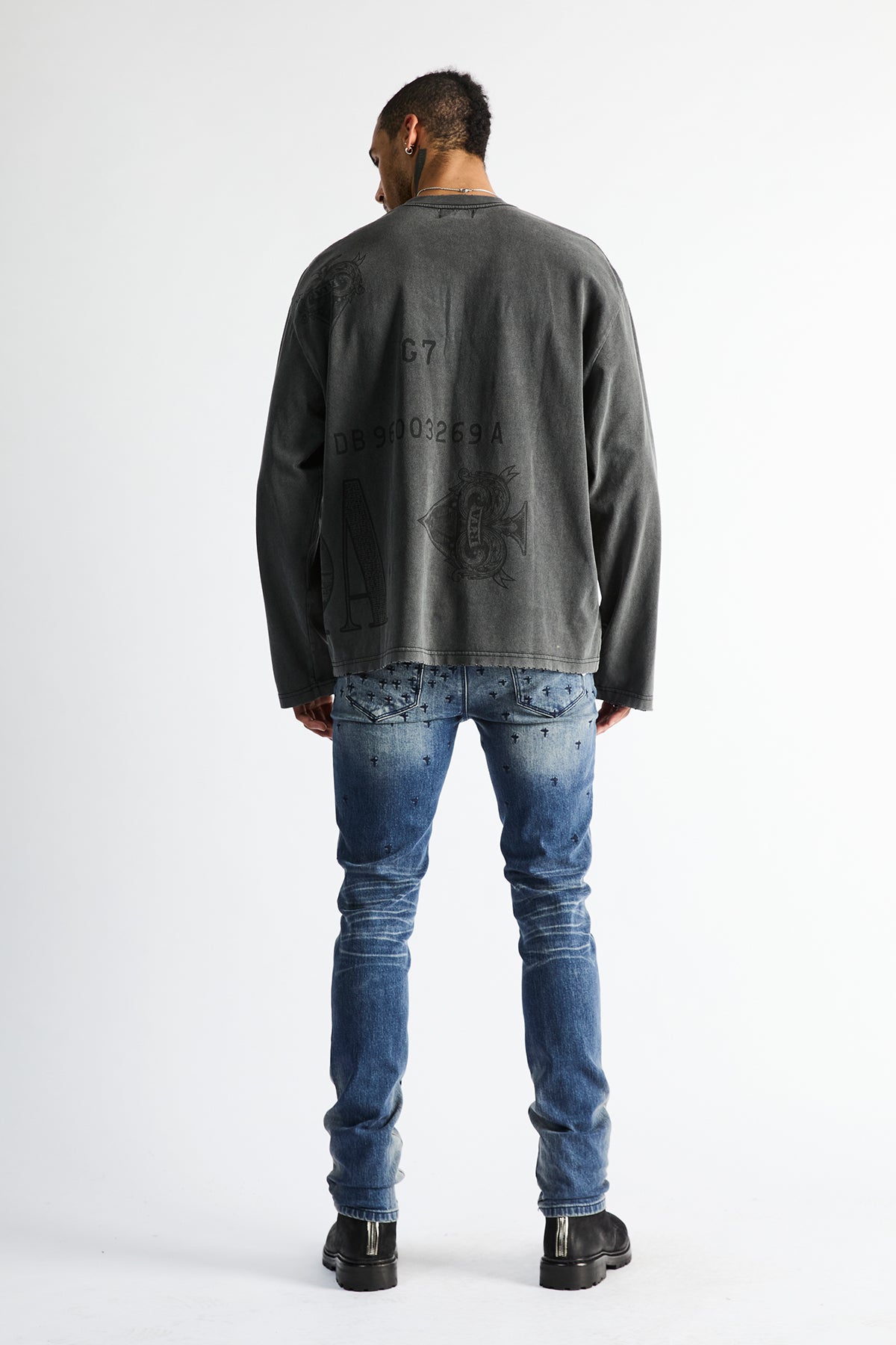 MARCEAU OVERSIZED LS TEE | VINTAGE BLACK COUNTERFEIT