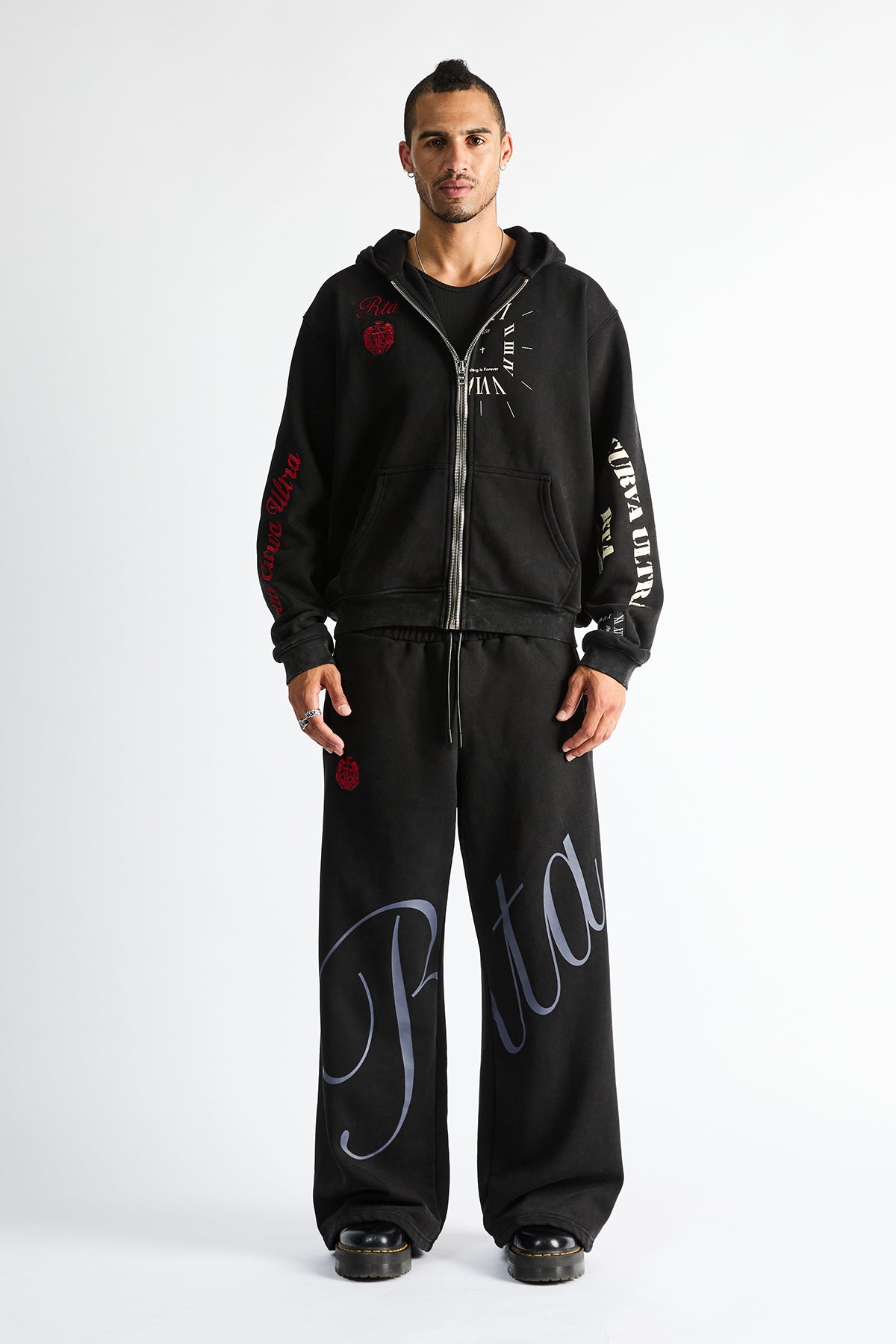 RIKO HALF ZIP UP | VINTAGE BLACK COMBO