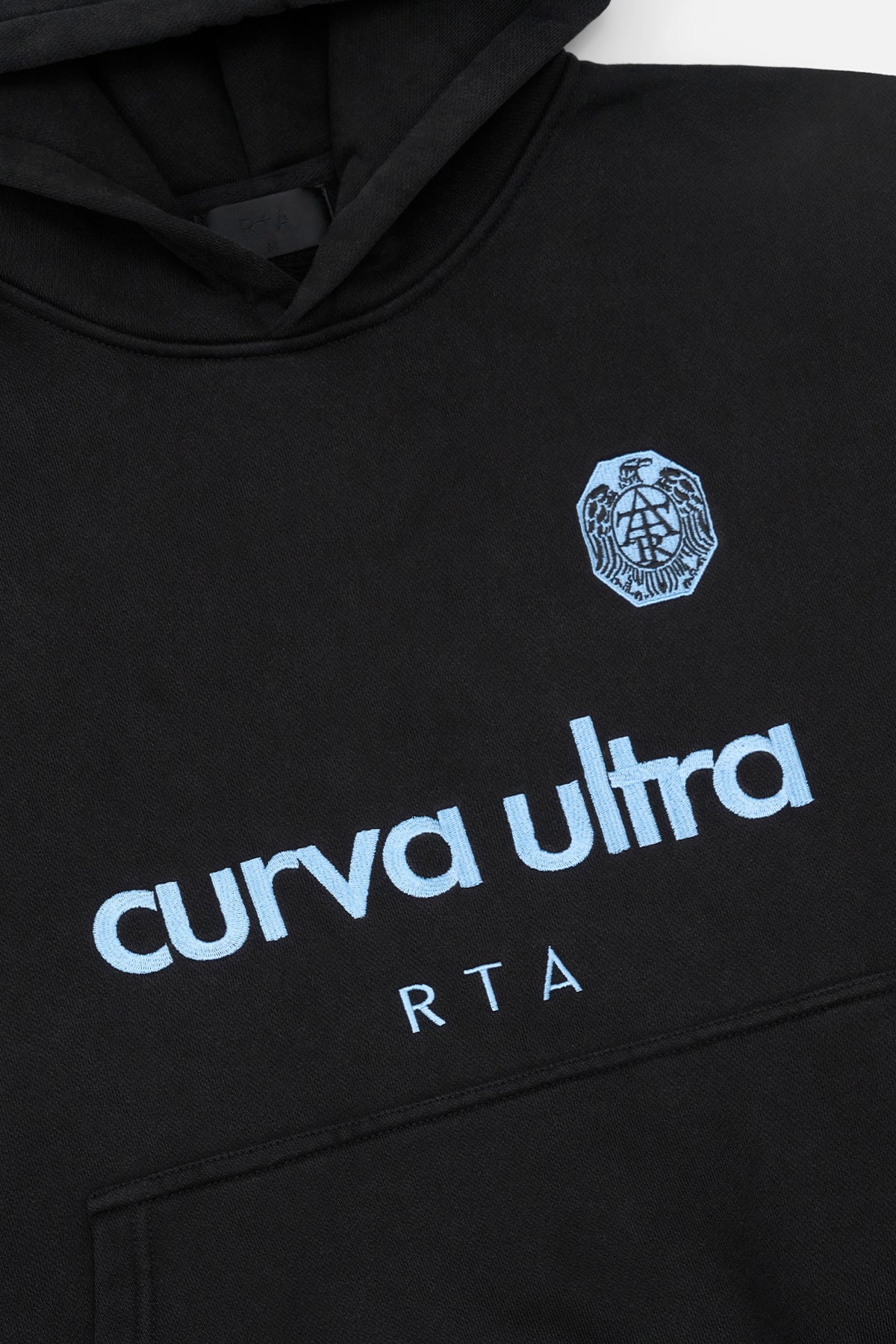 SAIREN CROPPED BOXY HOODIE | BLACK CURVA ULTRA