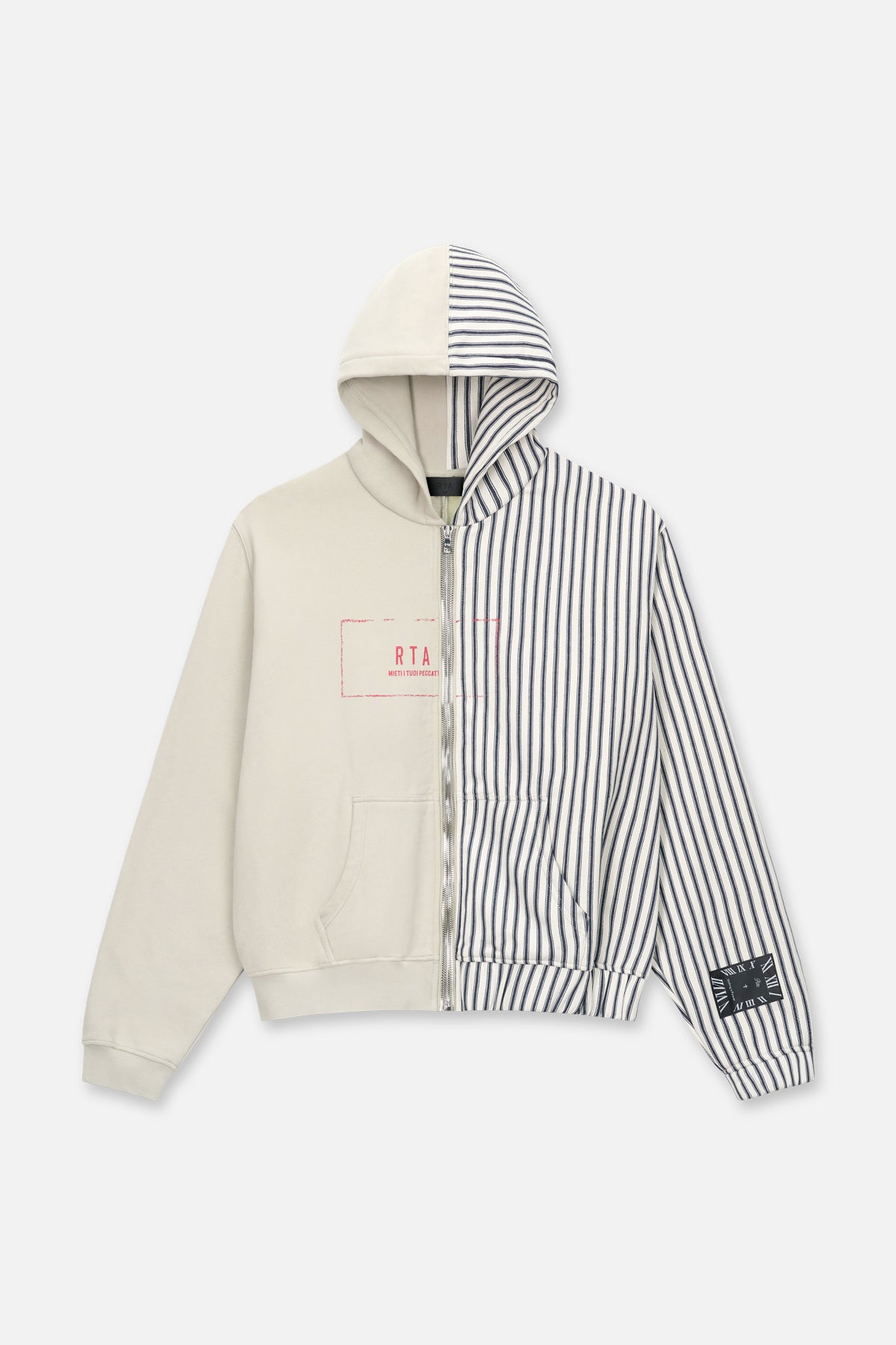 RIKO HALF ZIP UP | GREY STRIPE COMBO