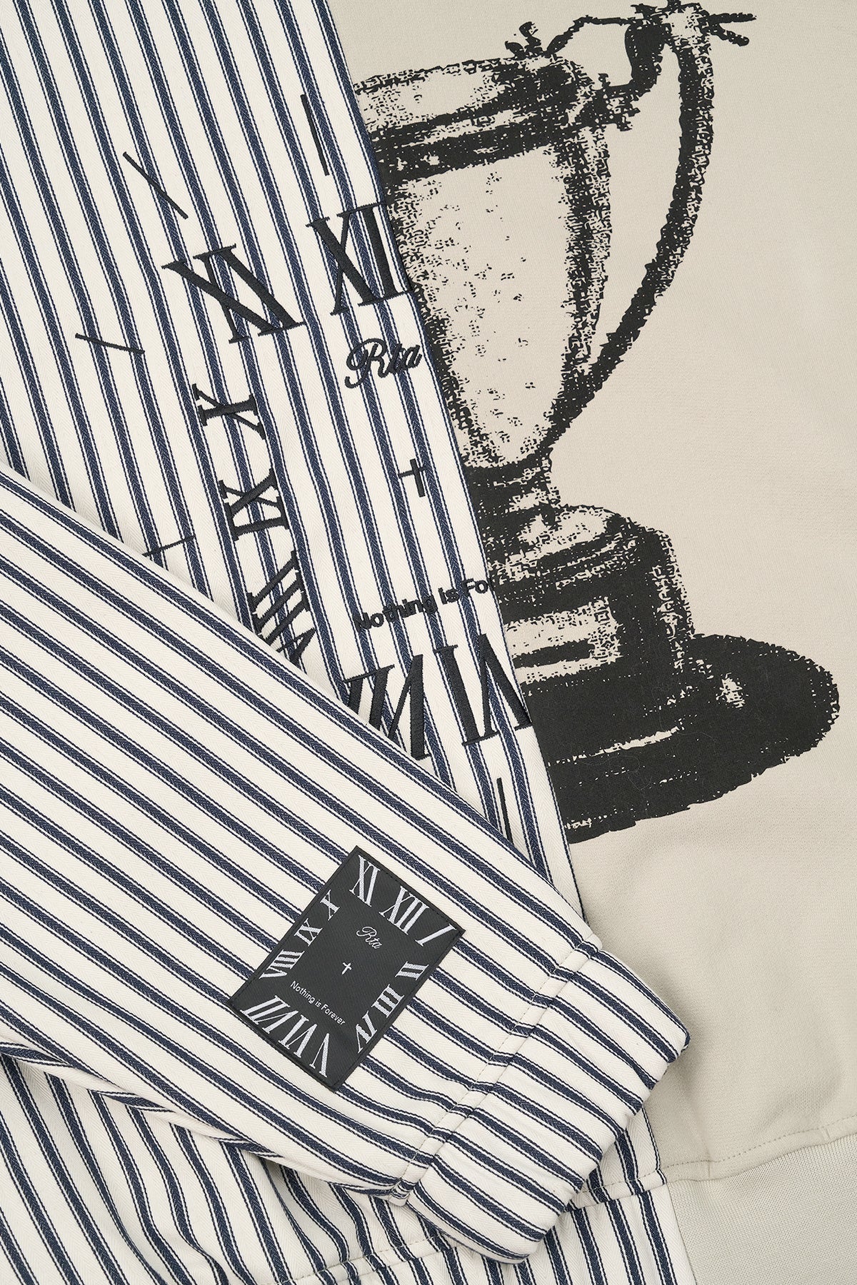 RIKO HALF ZIP UP | GREY STRIPE COMBO