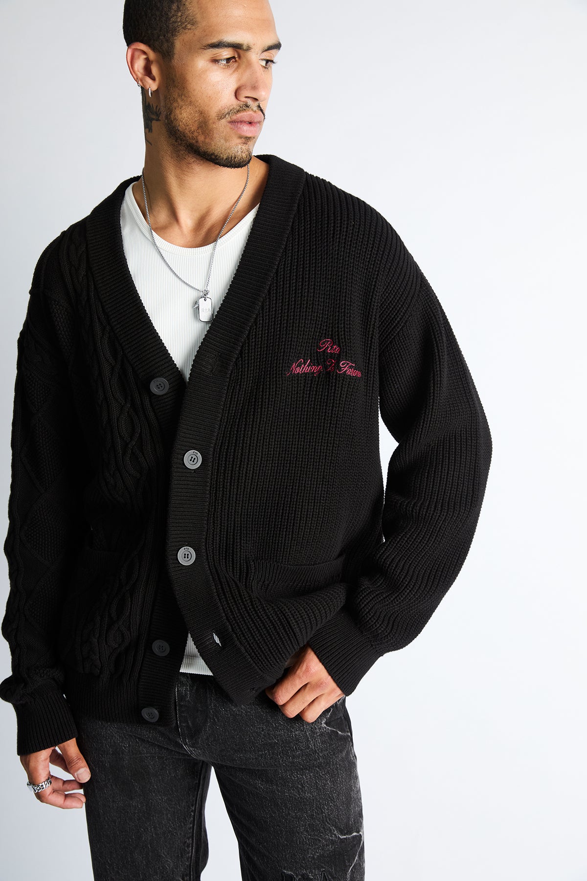 ZEPHYR SWEATER CARDIGAN | BLACK COMBO