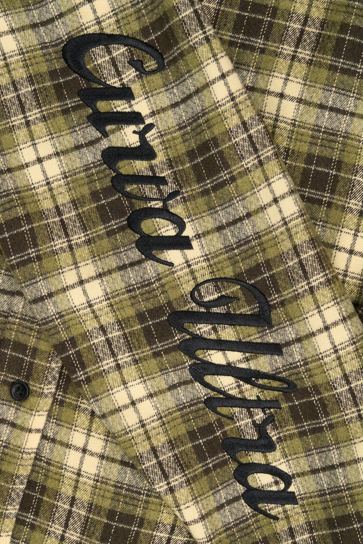 RYNOR CROPPED BUTTON UP SHIRT | OLIVE PLAID