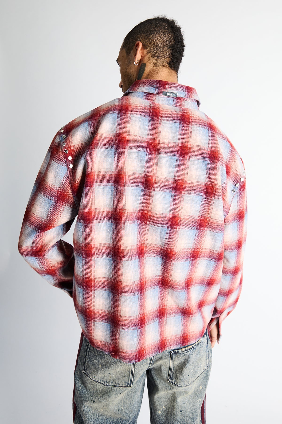 RYNOR CROPPED BUTTON UP SHIRT | RED PLAID