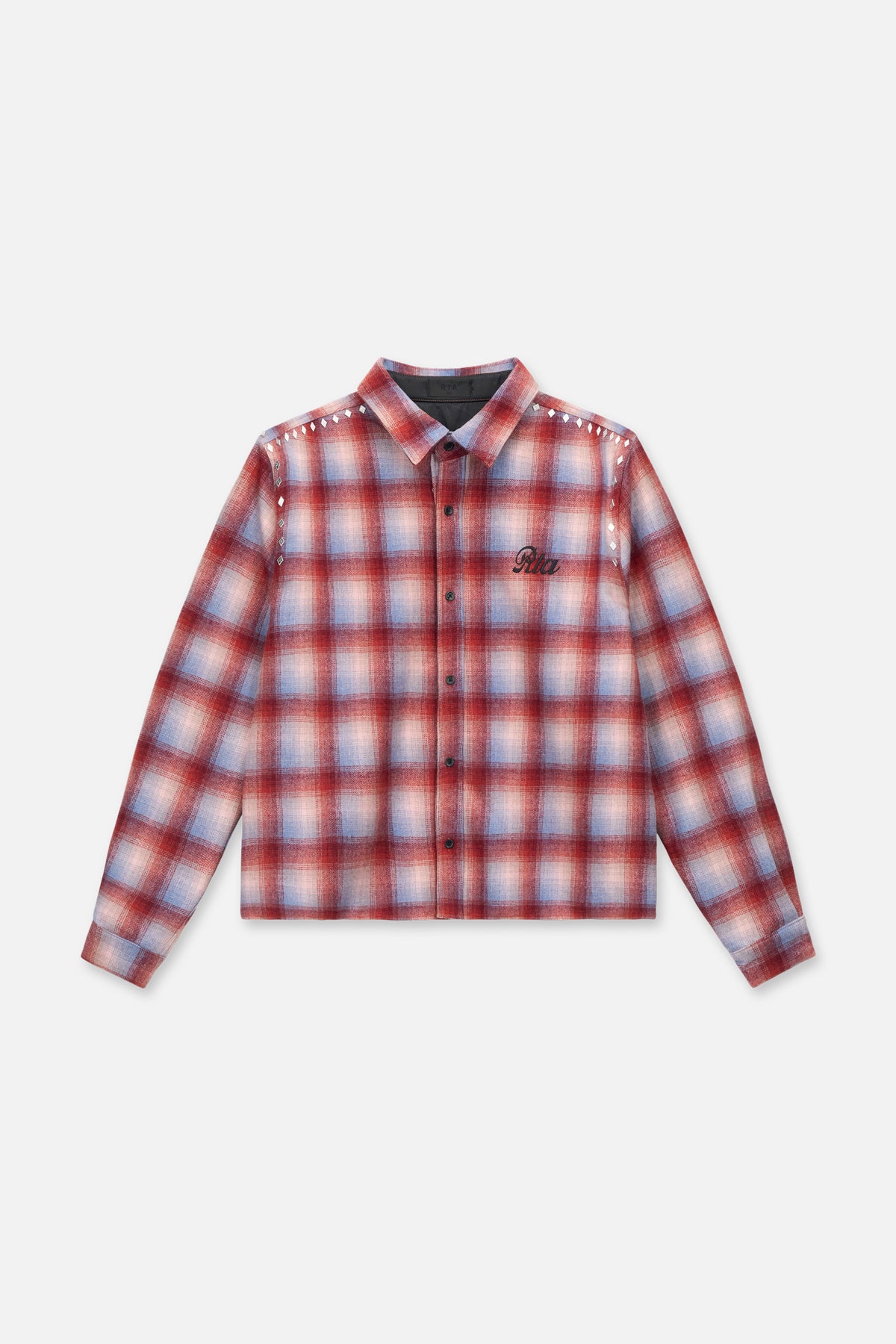 RYNOR CROPPED BUTTON UP SHIRT | RED PLAID