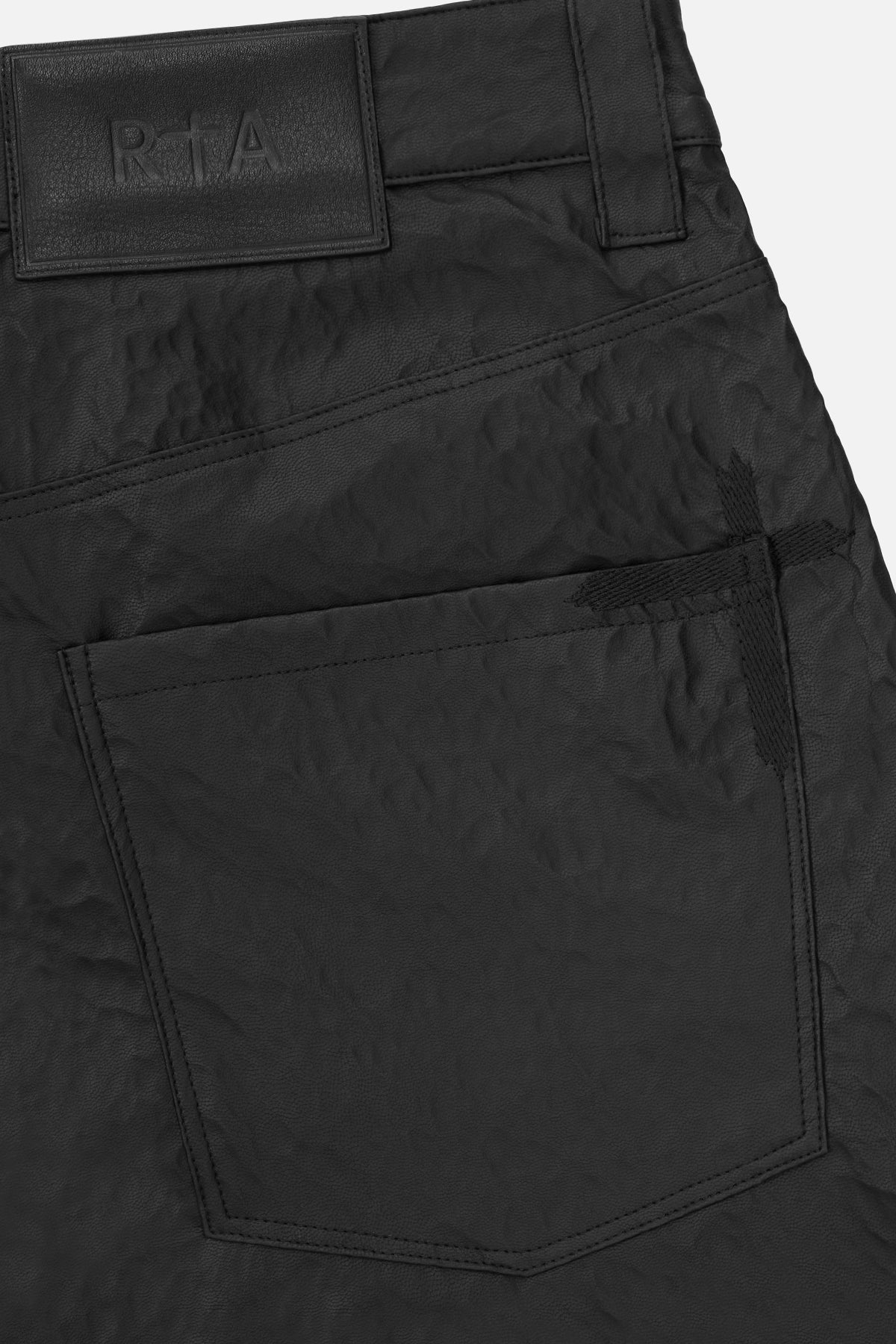 JAMIE FAUX LEATHER WIDE LEG PANT | BLACK