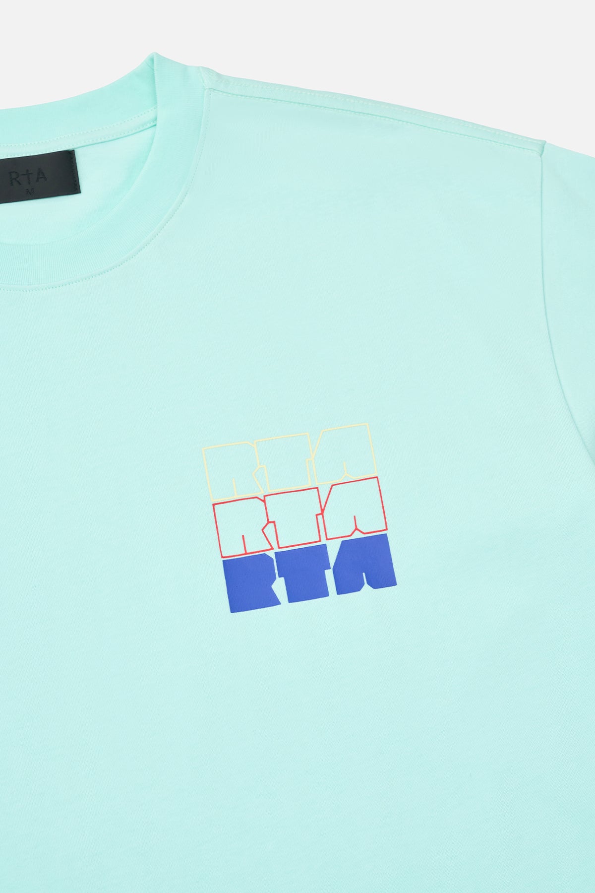 COLIN OVERSIZED SHORT SLEEVE TEE | TURQUOISE STACKED LOGO