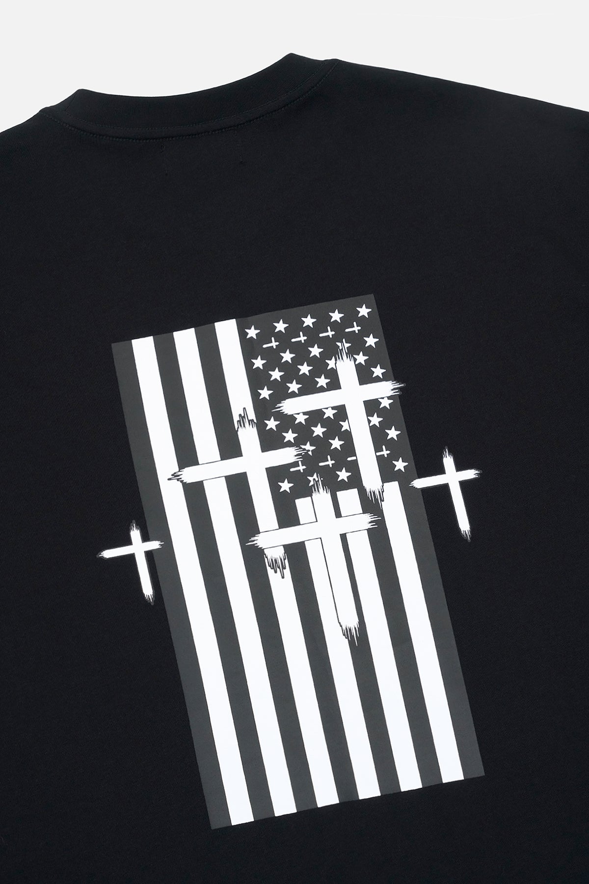 ELIAN DOUBLE LAYERED TEE | BLACK RTA FLAG