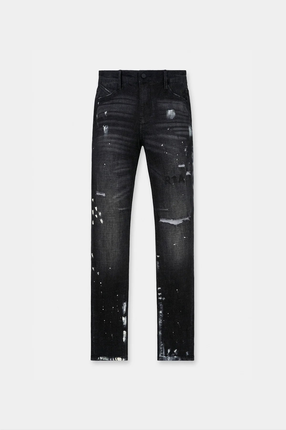CLAYTON RIPPED JEAN | DISTRESSED CHARCOAL PAINT SPLATTER