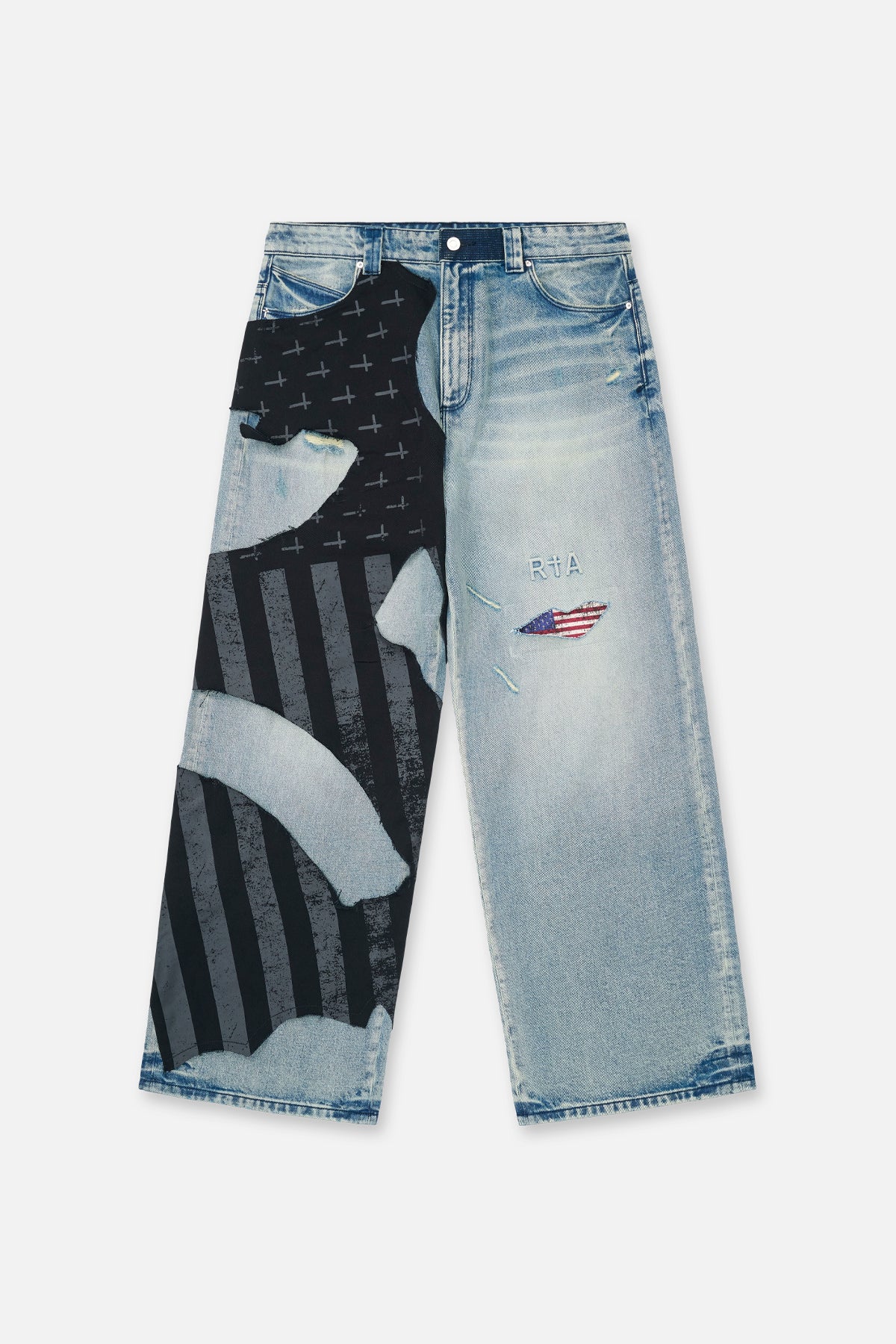 LIOR WIDE LEG JEANS | INDIGO FRAYED FLAG