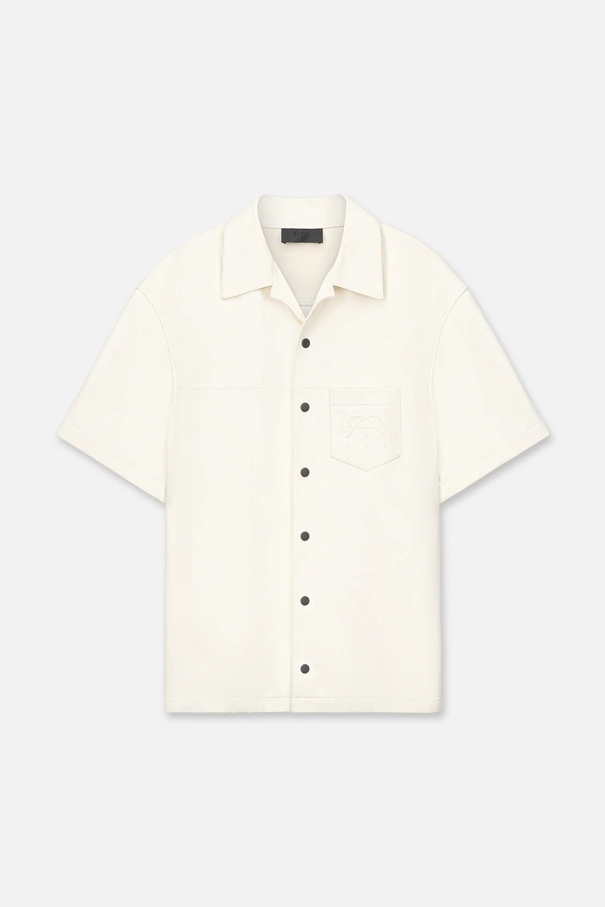 LEATHER SHORT SLEEVE SHIRT | WHITE