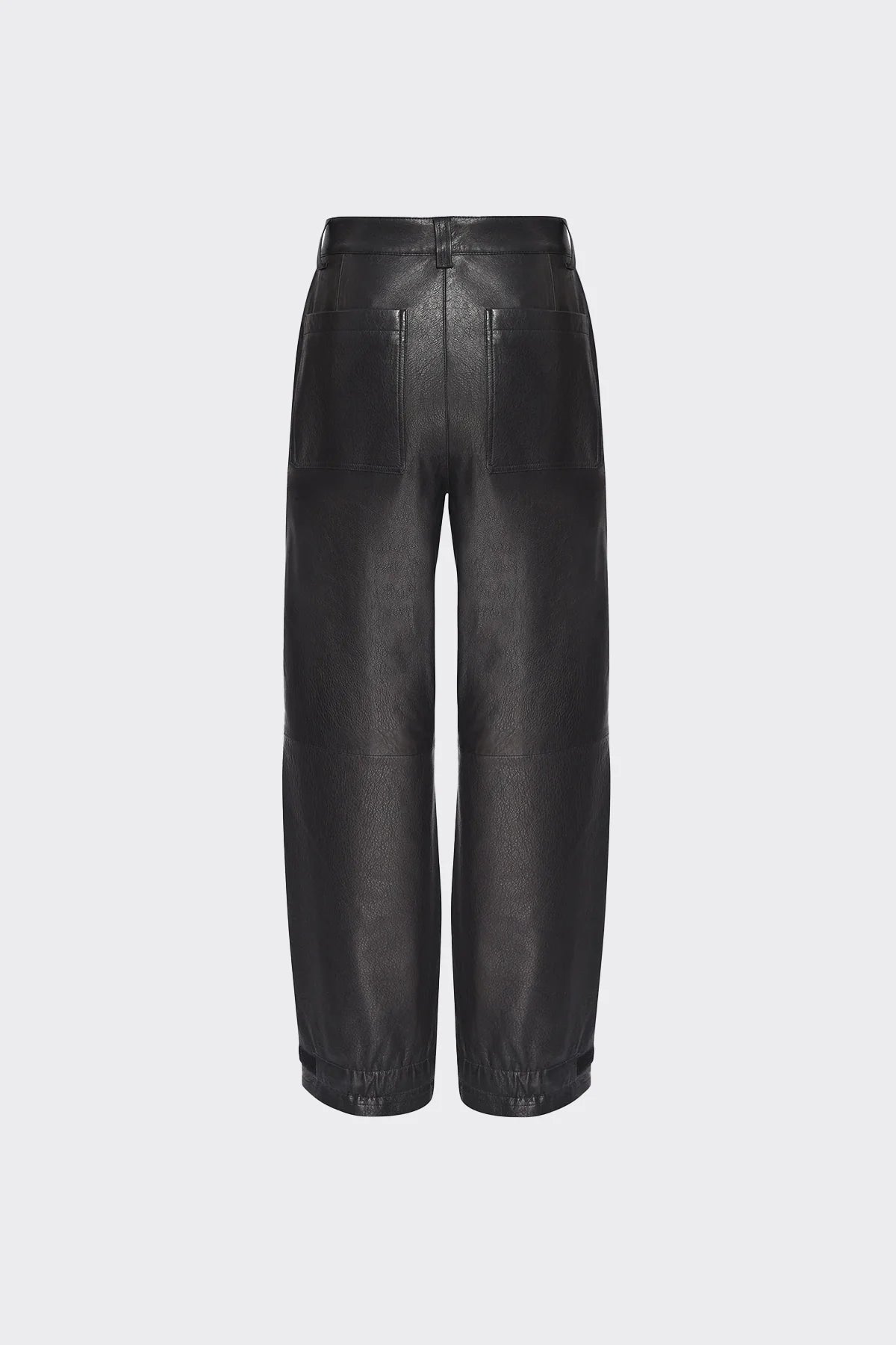 WIDE LEG LEATHER CARGO PANT | BLACK