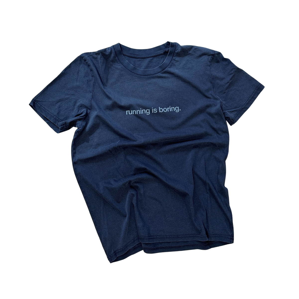tee, running is boring, vintage black.