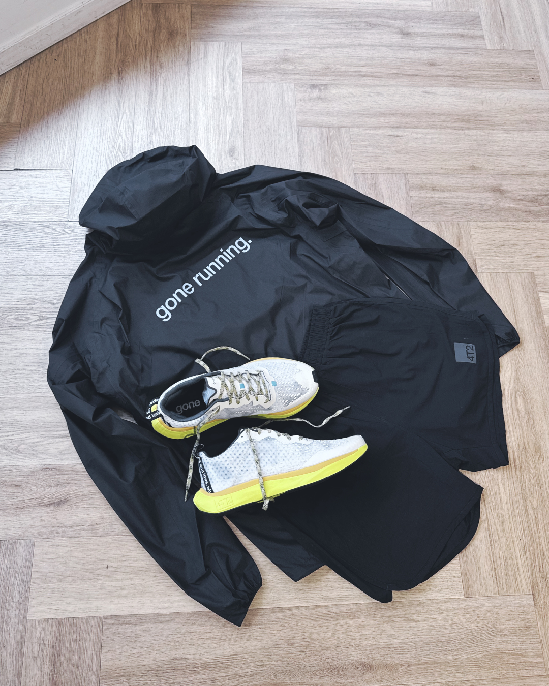 cayl, light trail 3 layer rain jacket, black.