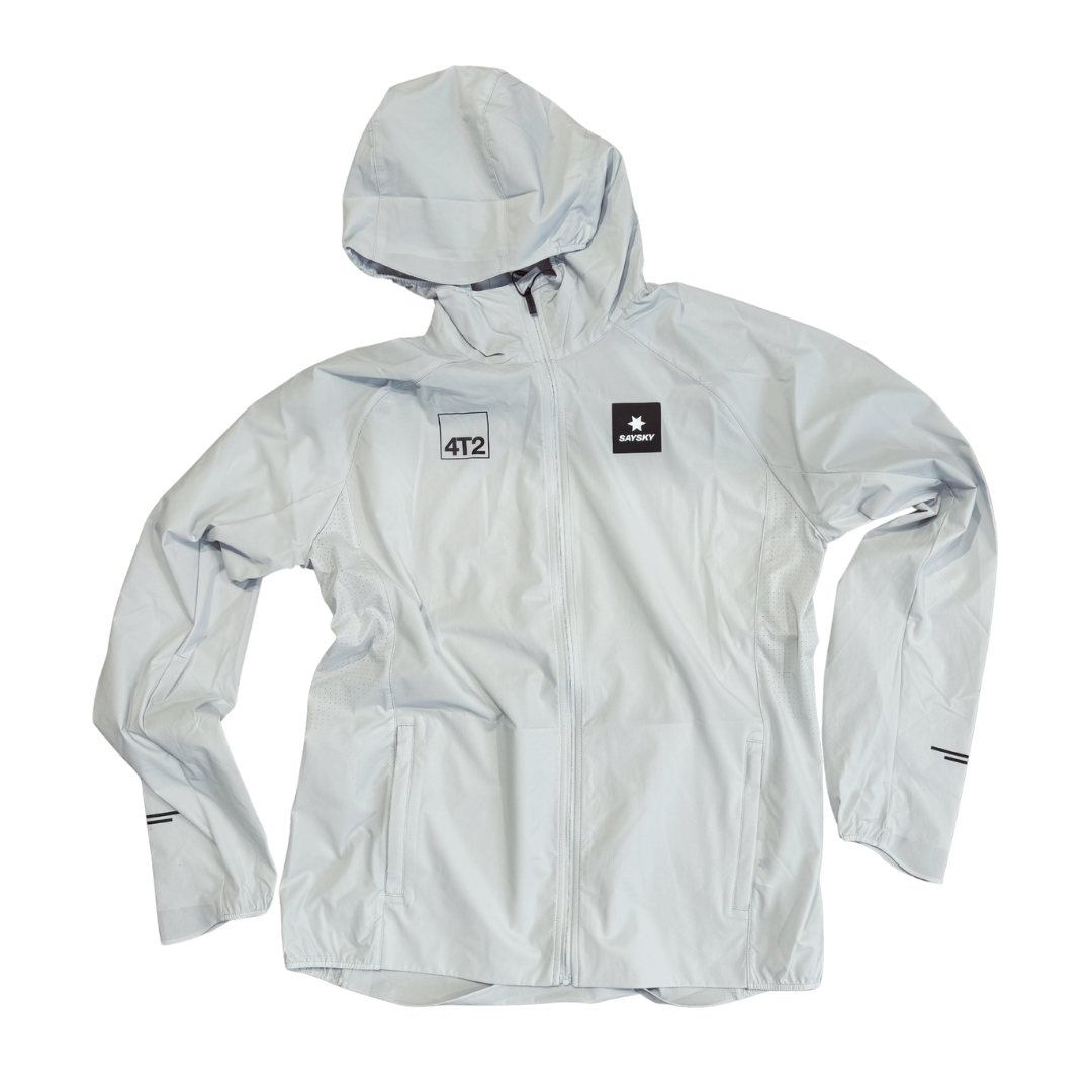 saysky clean pace flex hooded jacket, grey, running is ugly.