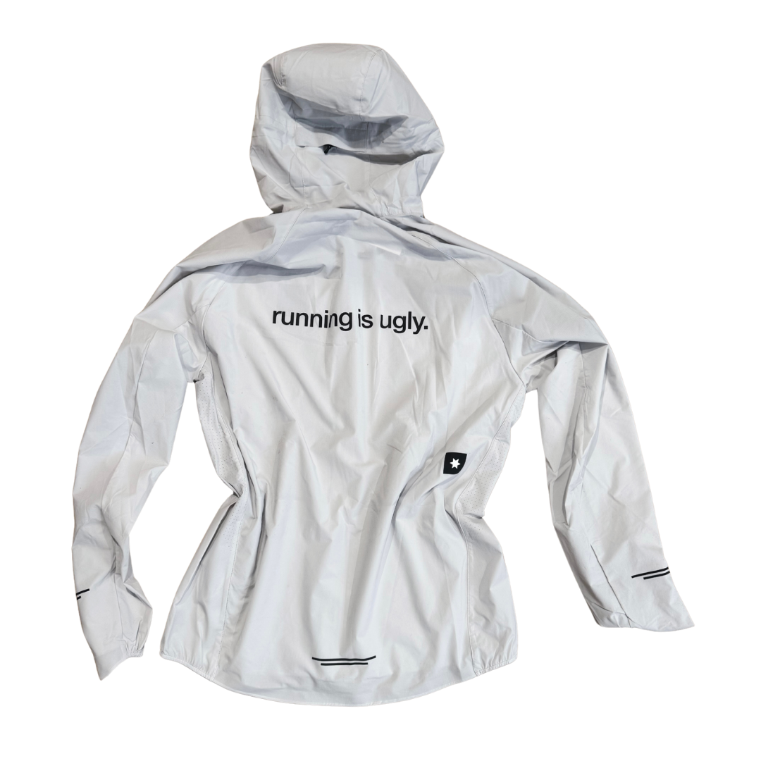 saysky clean pace flex hooded jacket, grey, running is ugly.