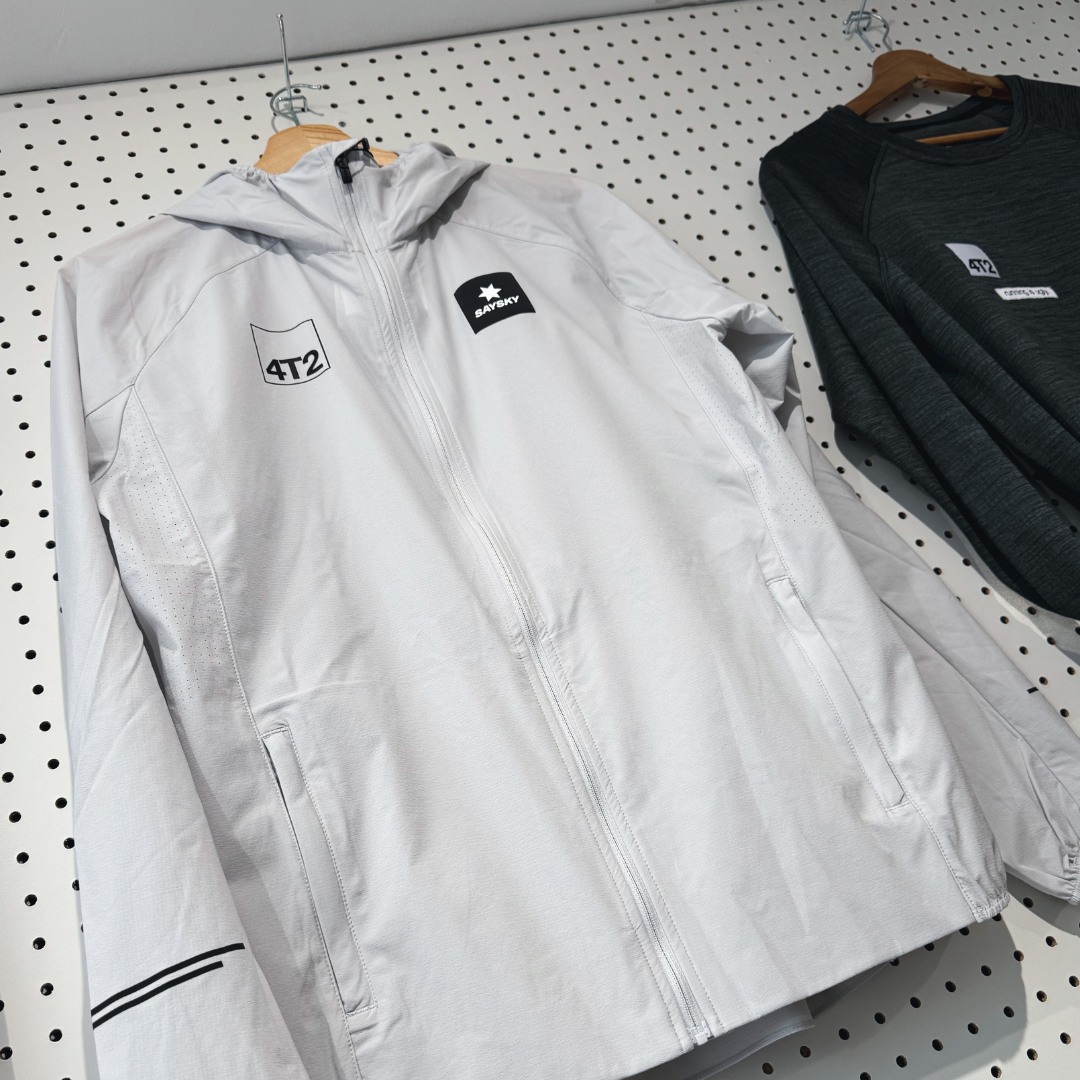 saysky clean pace flex hooded jacket, grey, running is ugly.
