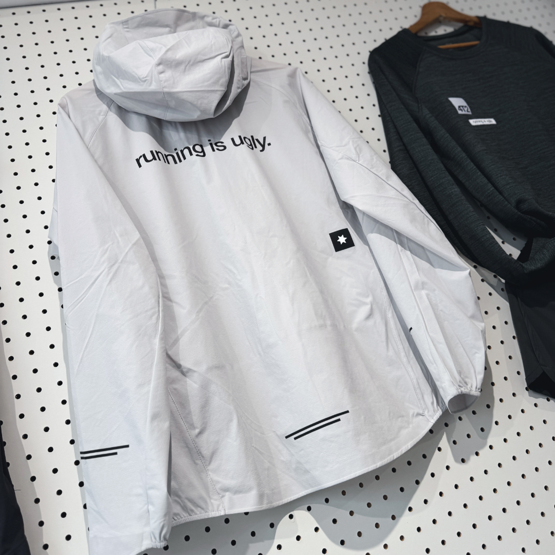 saysky clean pace flex hooded jacket, grey, running is ugly.