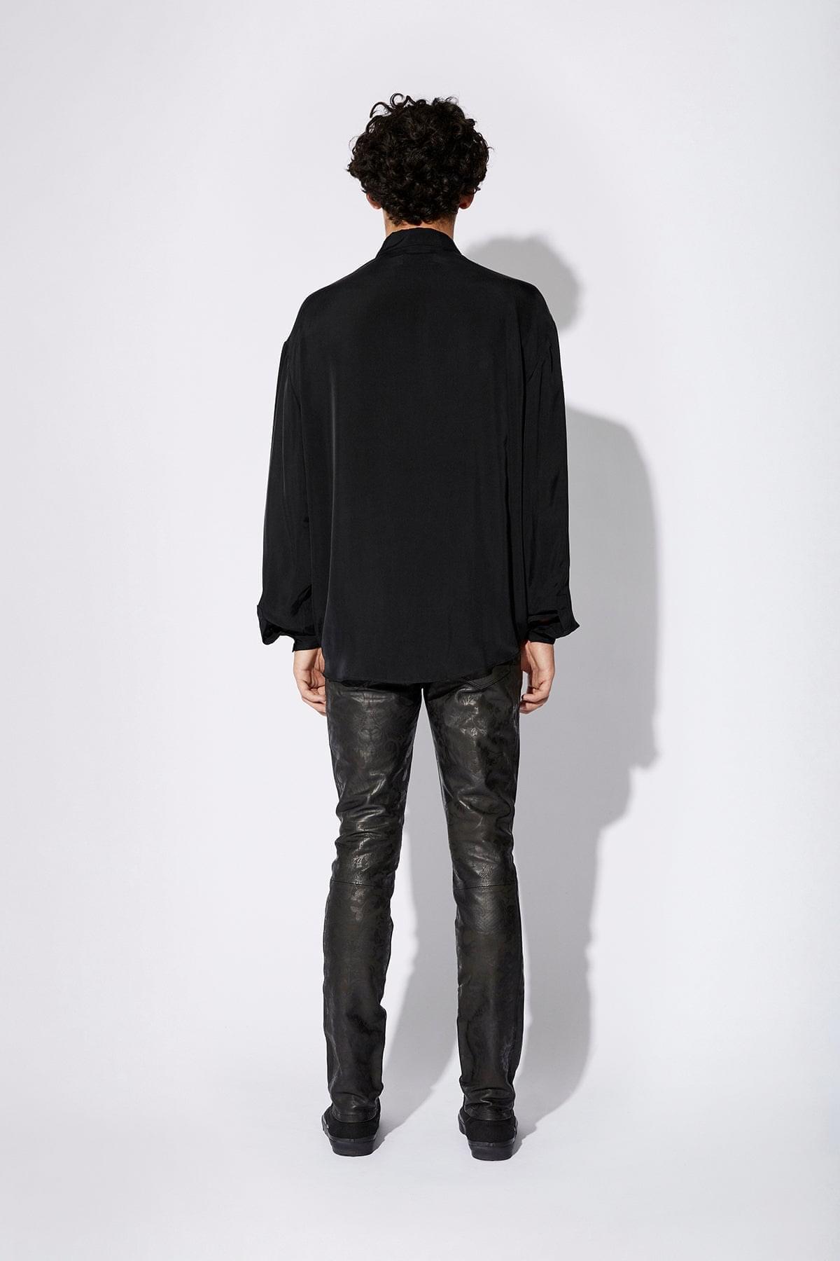 AKIO LEATHER PANT | BLACK PORCELAIN