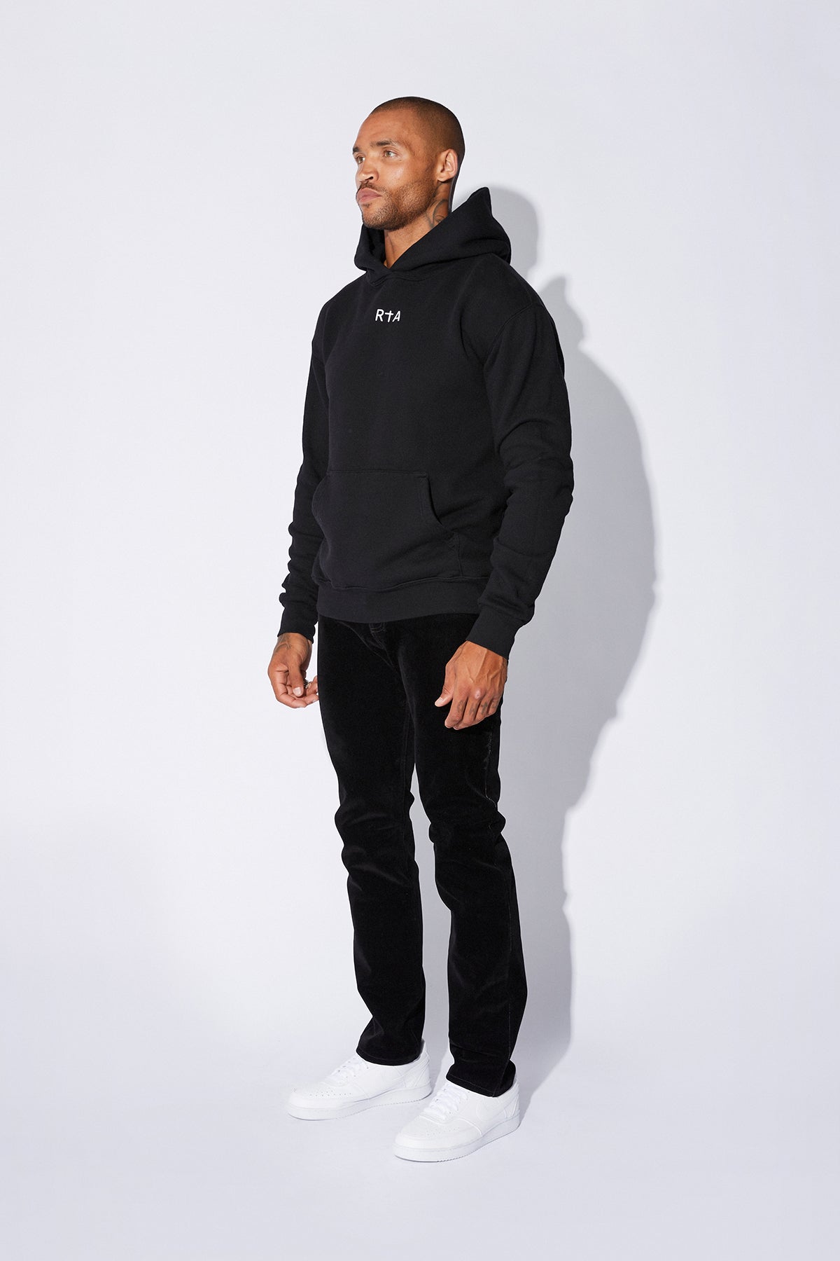 NASH HOODIE | BLACK FRONT SMALL LOGO