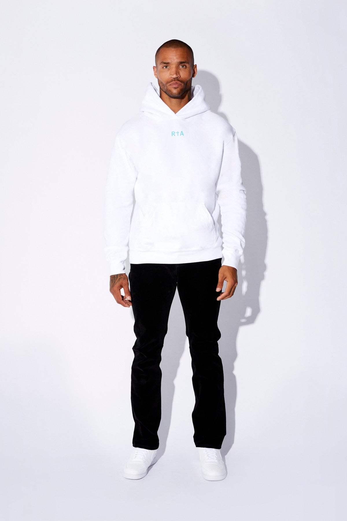 NASH HOODIE | WHITE BLUE FRONT SMALL LOGO