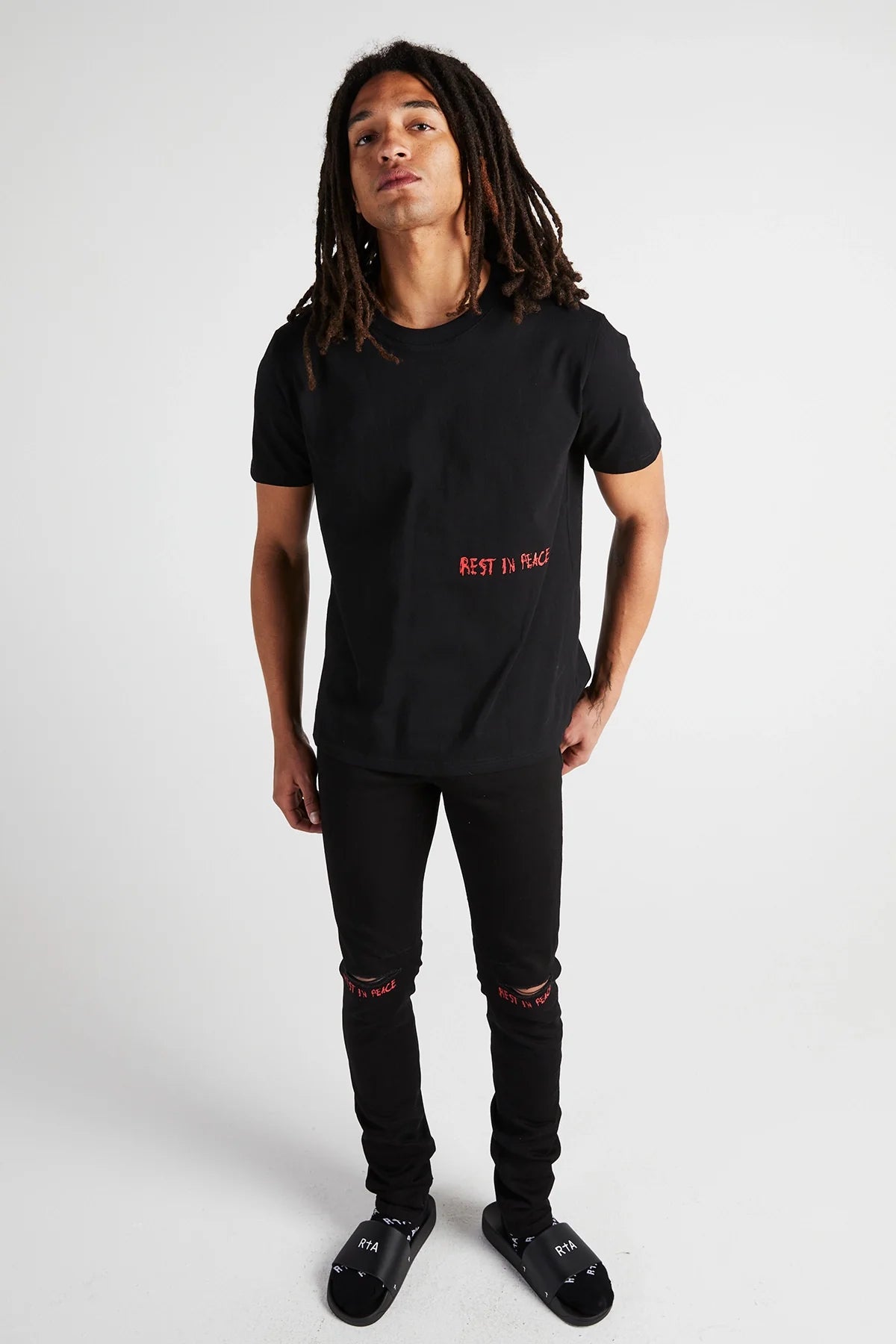 LIAM TEE | BLACK RED RIP CROSS