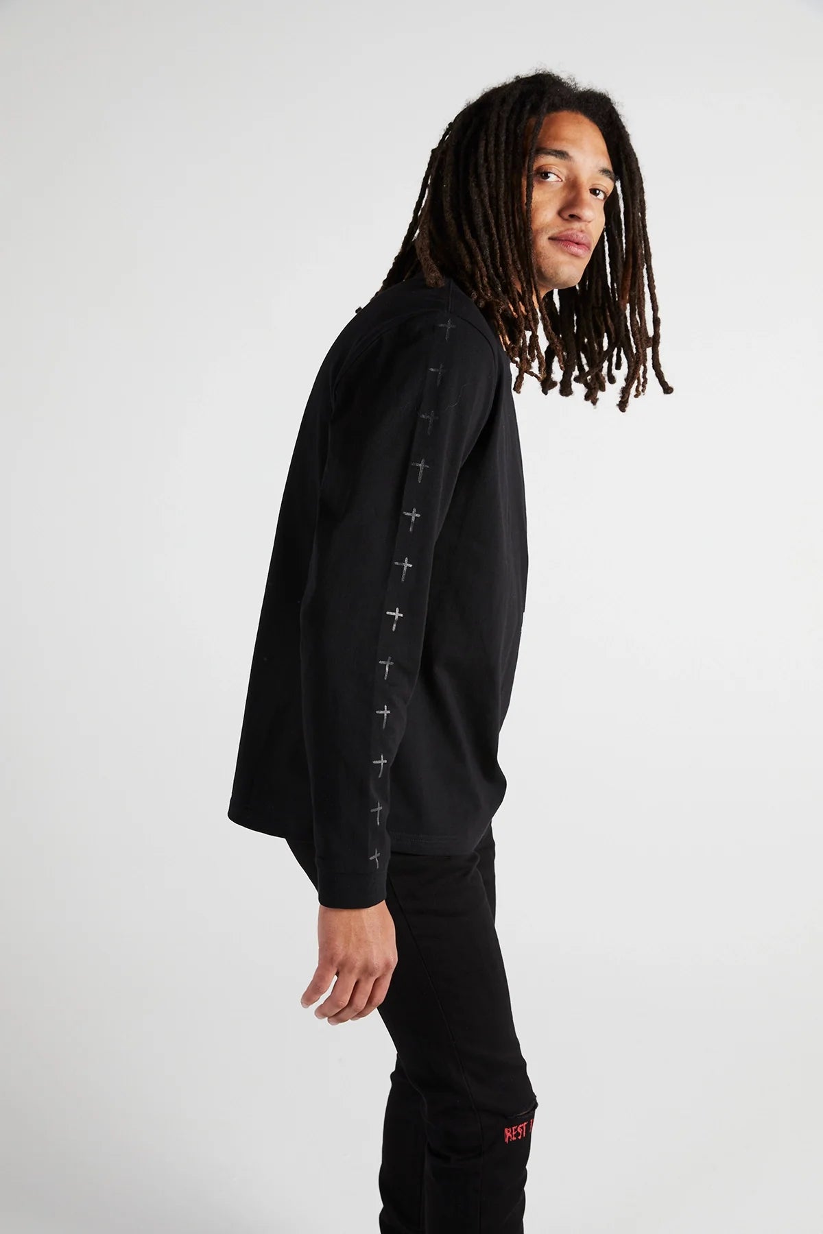 LAWRENCE LONG SLEEVE TEE | BLACK CROSS