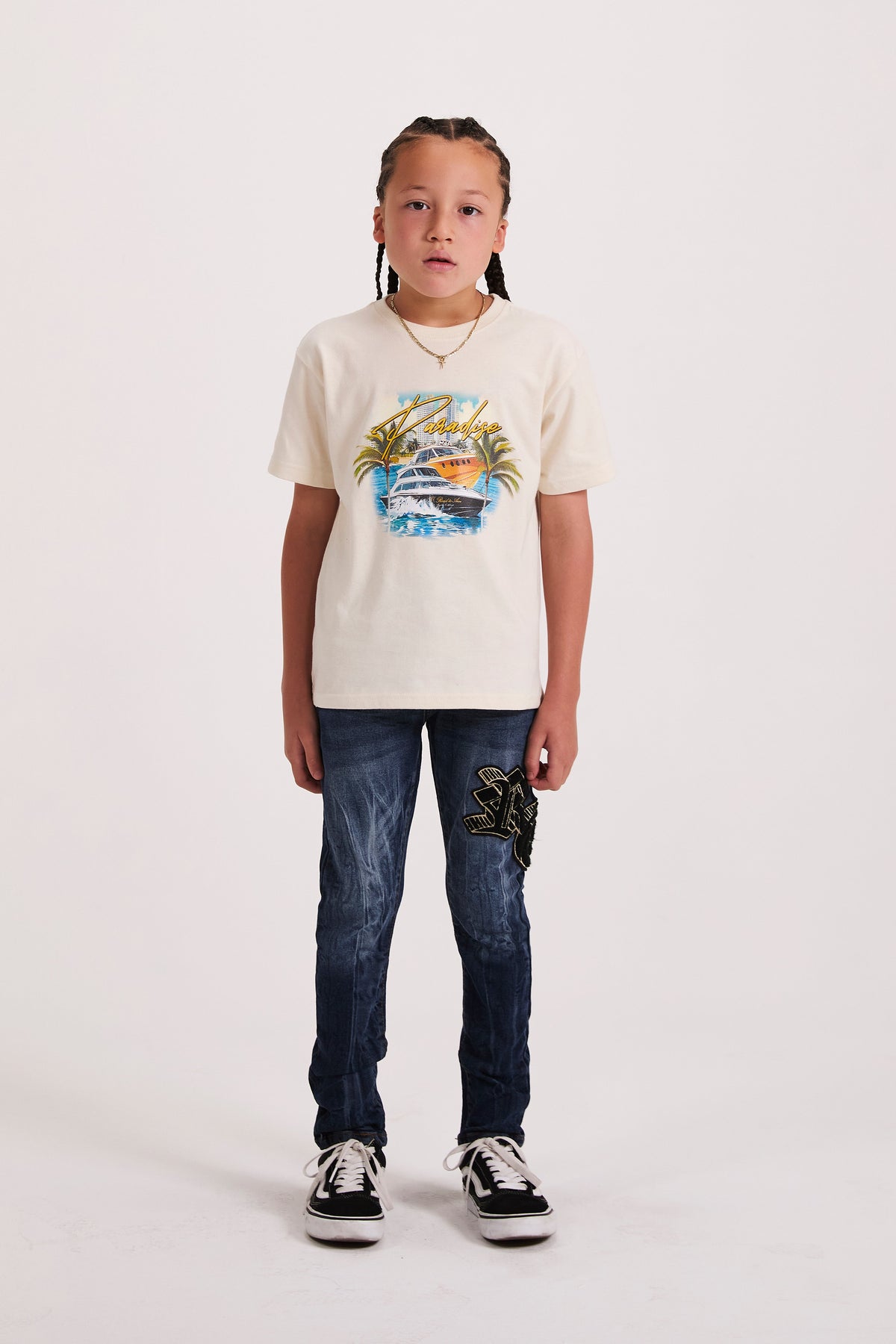 KIDS ANDERSON SKINNY JEAN | NAVY STORM OG PATCH