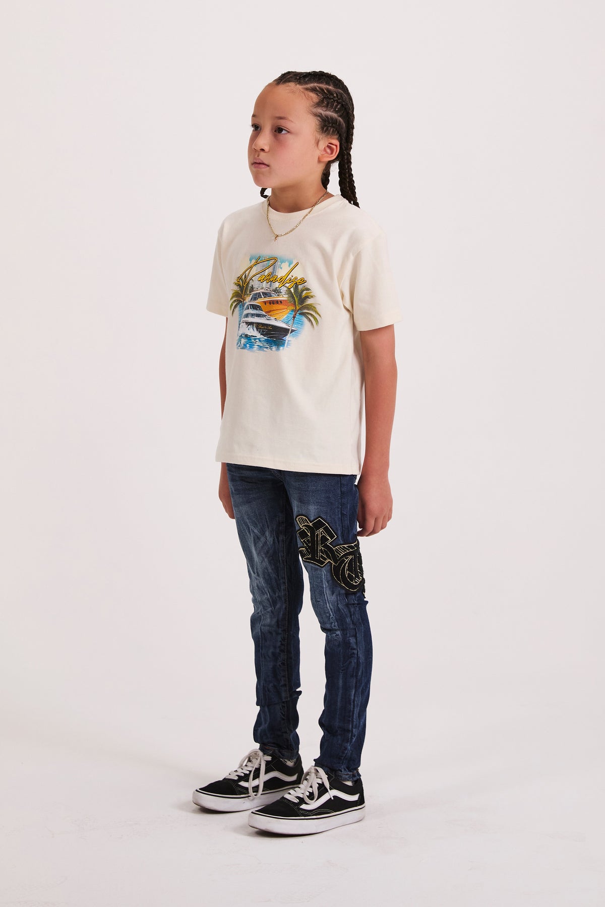KIDS ANDERSON SKINNY JEAN | NAVY STORM OG PATCH