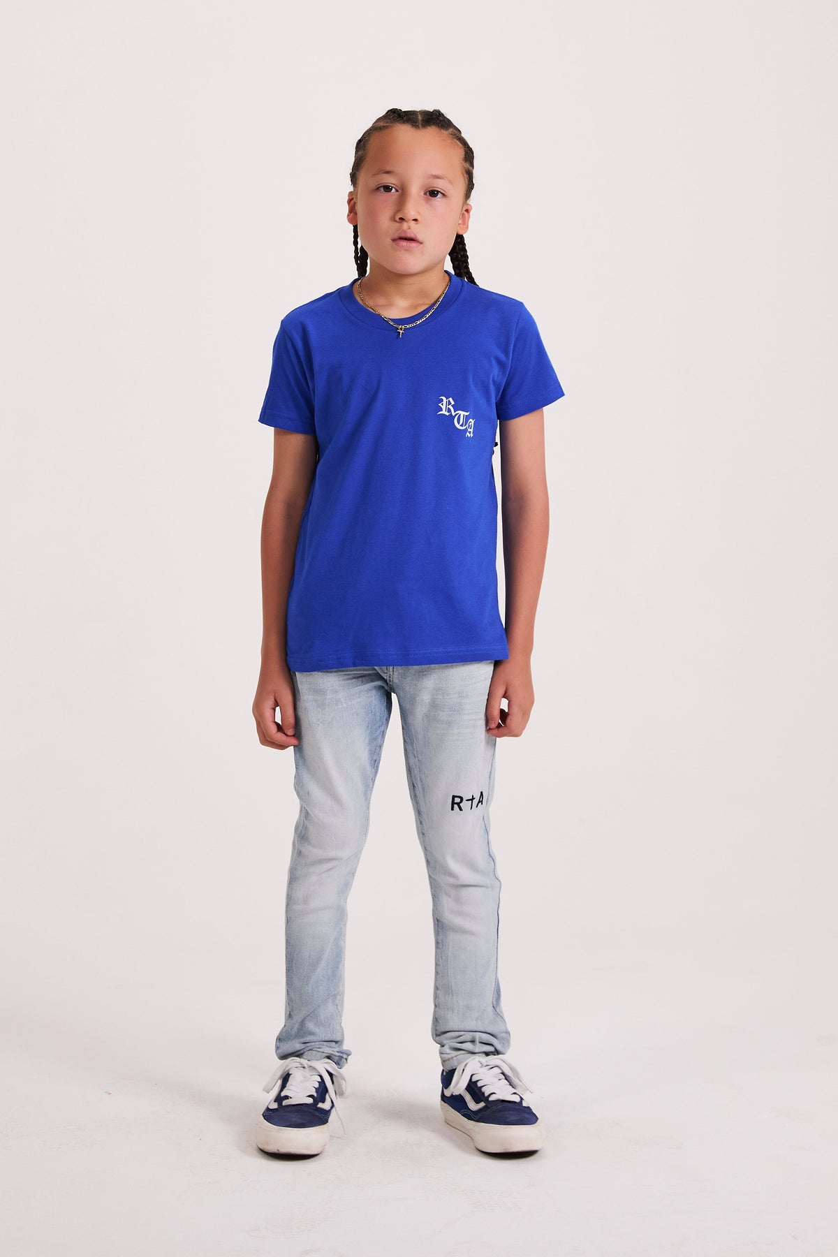 KIDS EDSON SHORT SLEEVE TEE | ROYAL BLUE OLD ENGLISH PARADISE